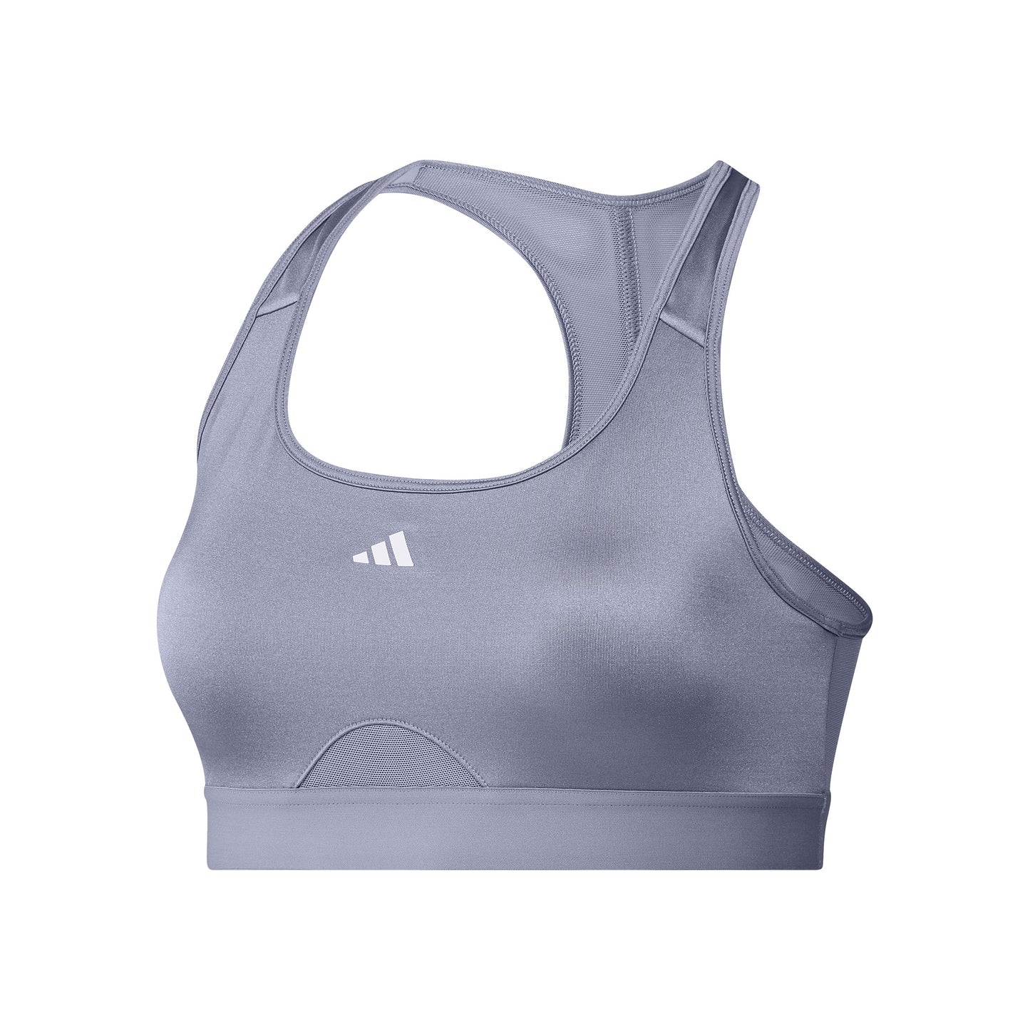 adidas PowerReact Training Medium Support Sujetador deportivo Mujeres - plateado
