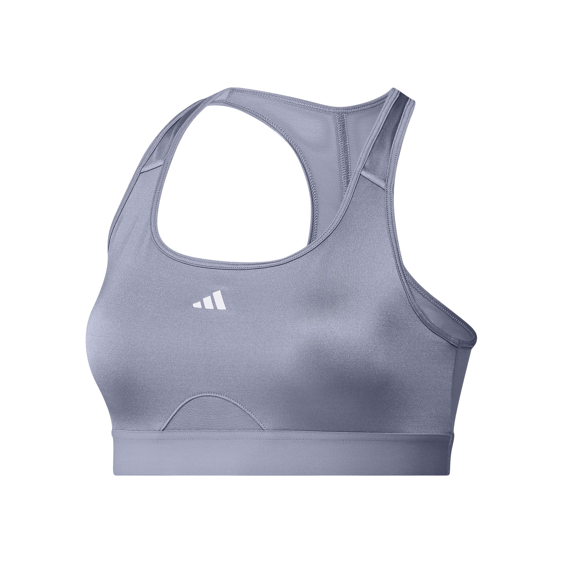 adidas PowerReact Training Medium Support Sujetador deportivo Mujeres - plateado