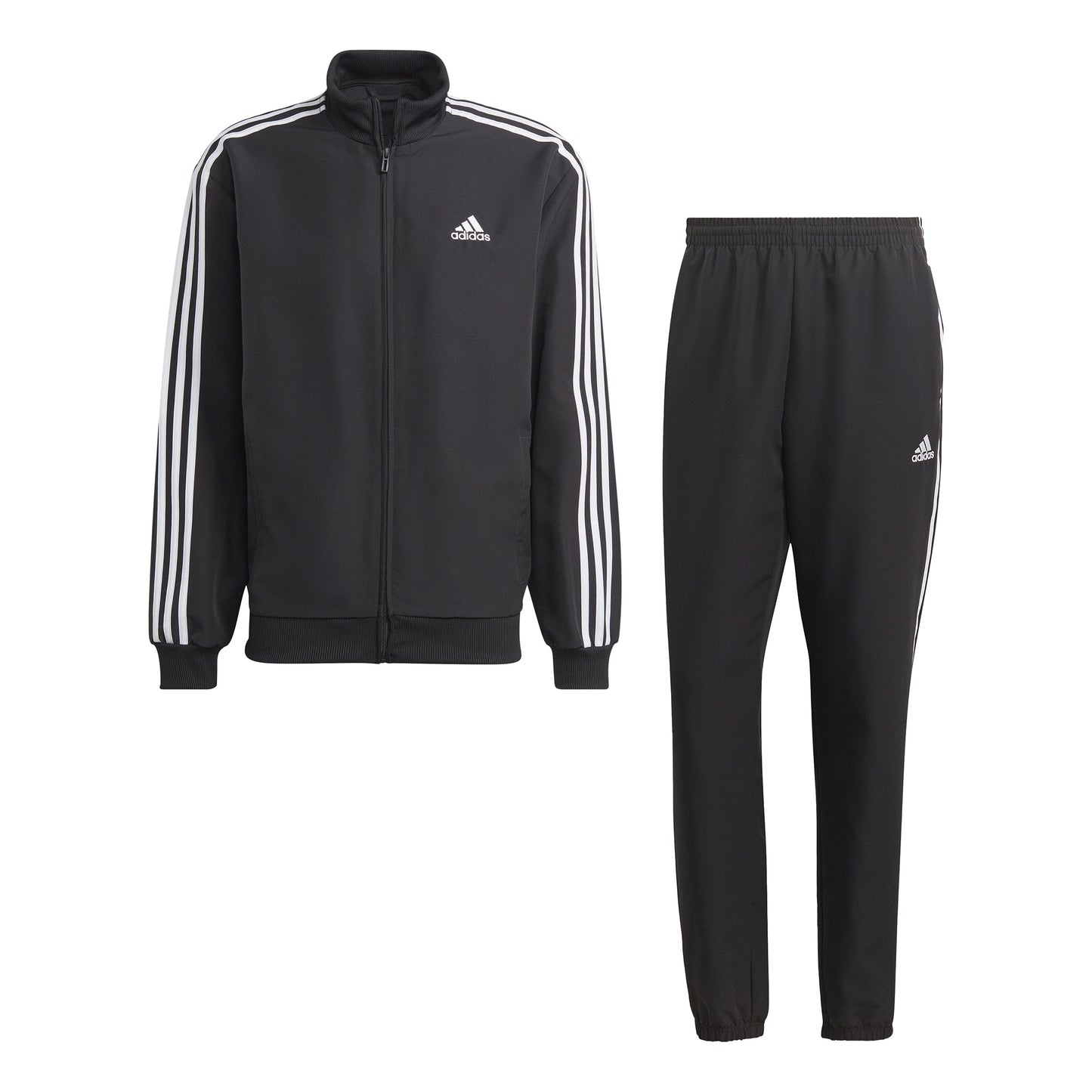 adidas 3Stripes Woven Chándal Hombres - negro, blanco