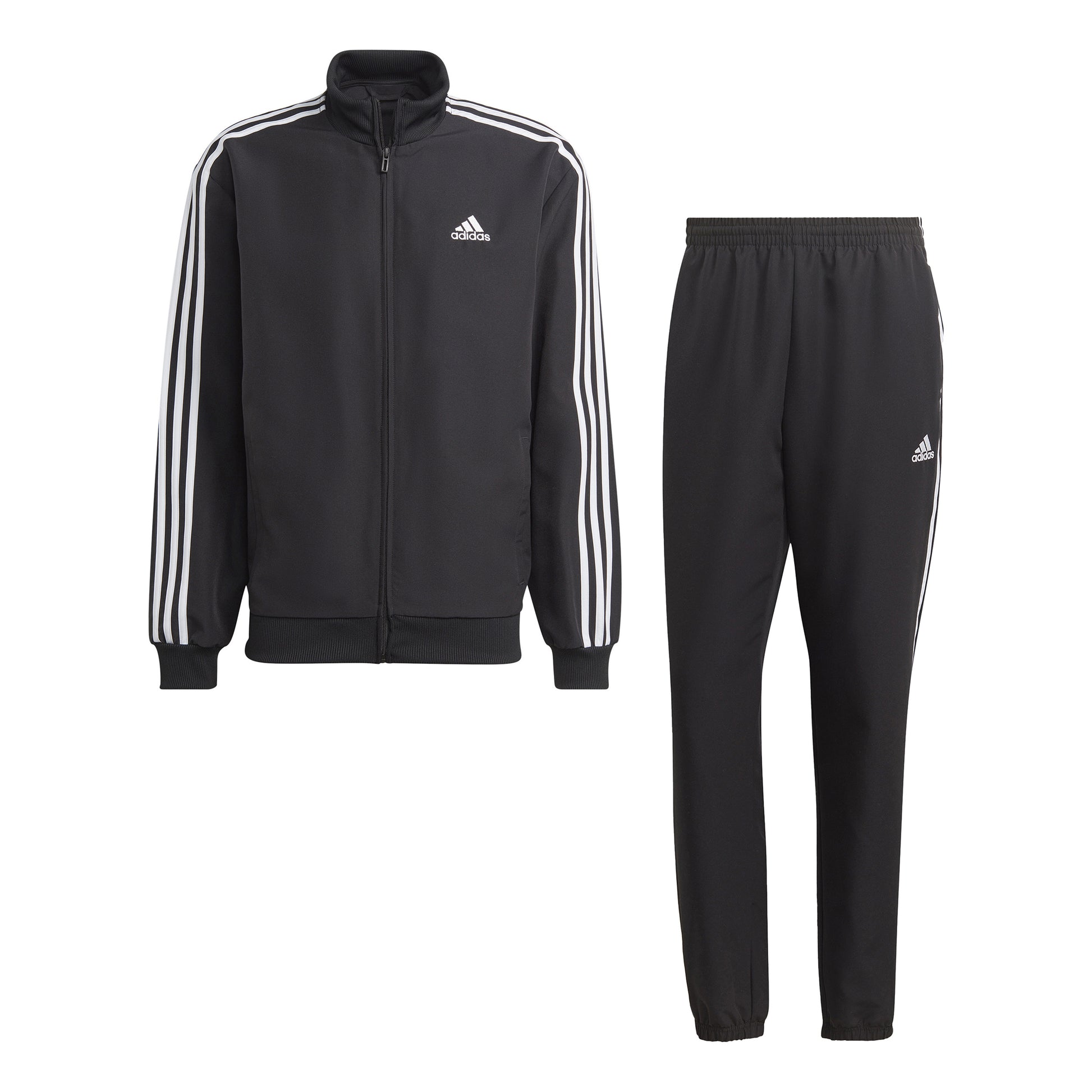 adidas 3Stripes Woven Chándal Hombres - negro, blanco