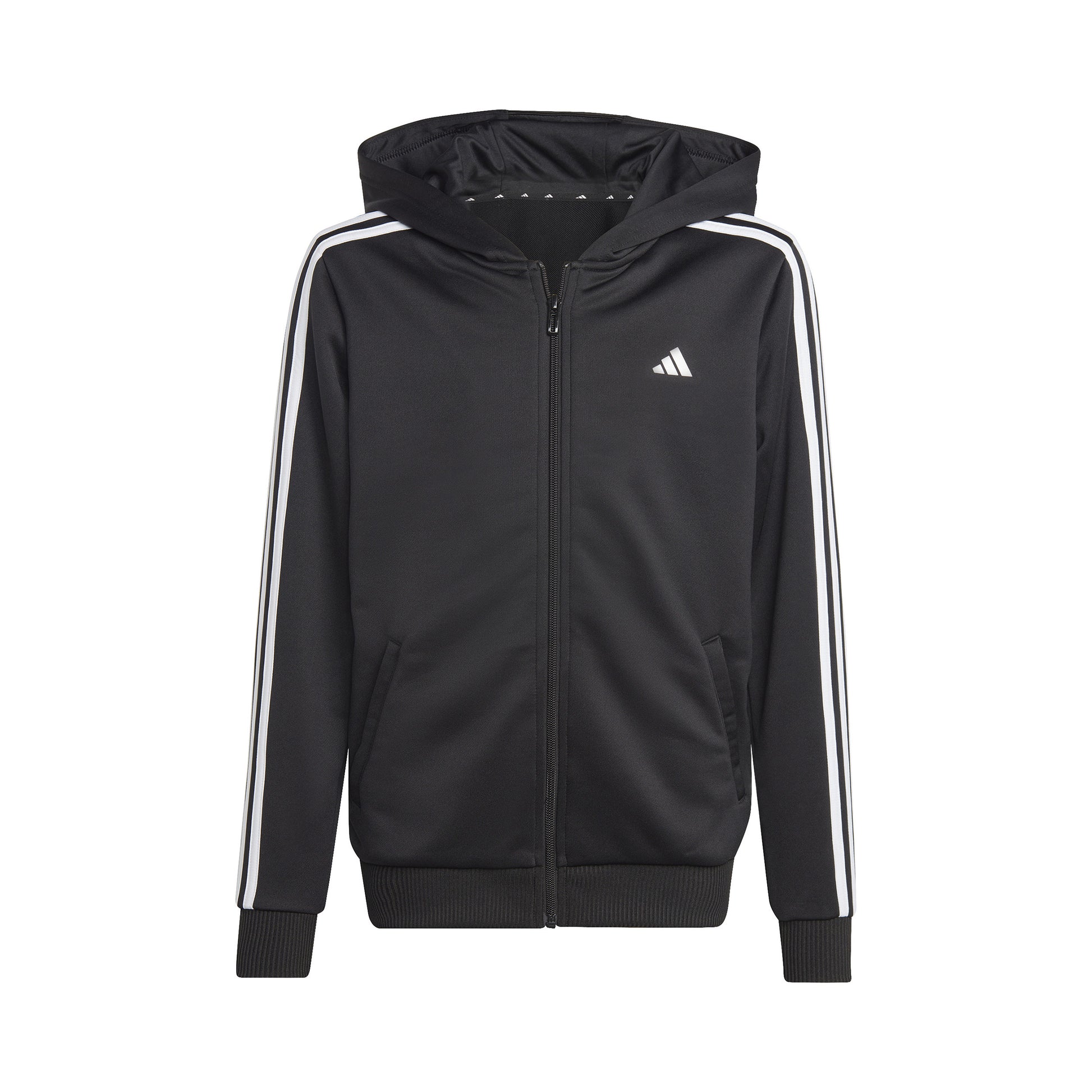 adidas Training ES 3 Stripes Full-Zip Sudadera con cremallera Niños - negro, blanco