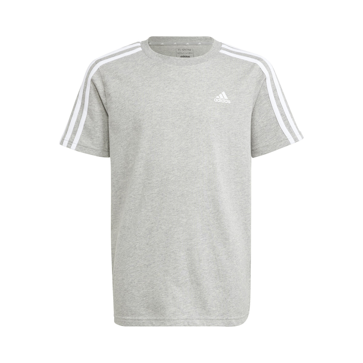adidas 3Stripes Camiseta de manga corta Chicos - gris claro, blanco