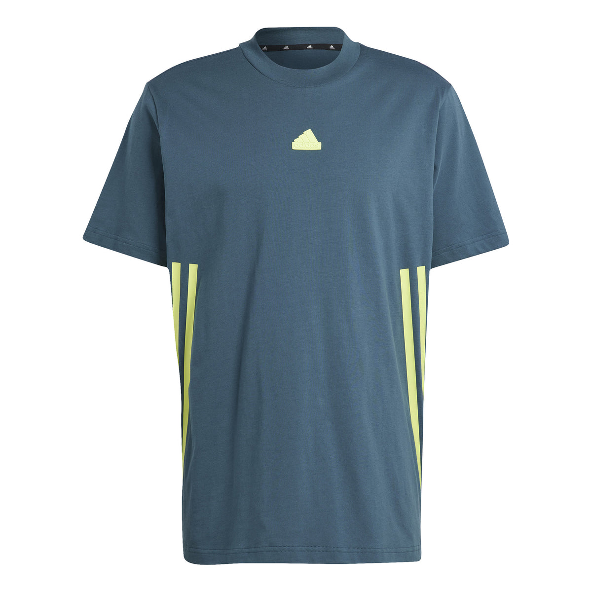 adidas Future Icon 3 Stripes Camiseta de manga corta Hombres - gris oscuro, lima