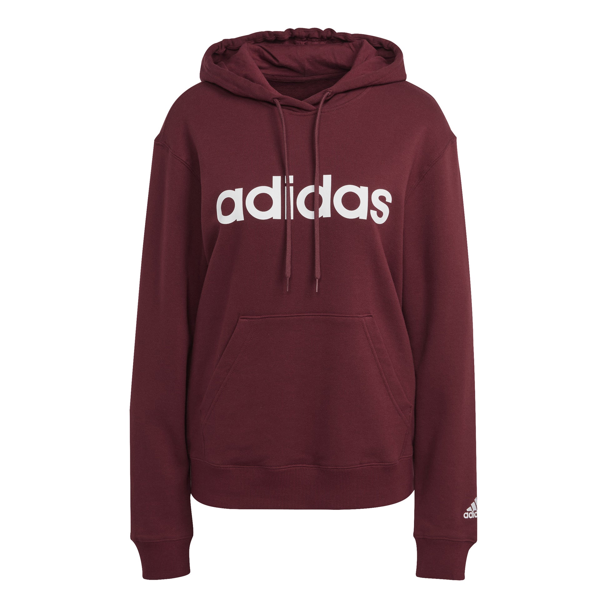 adidas Linear French Terry Sudadera con capucha Mujeres - rojo, blanco
