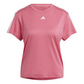 Essentials 3 Stripes Camiseta de manga corta Mujeres - rosa, blanco