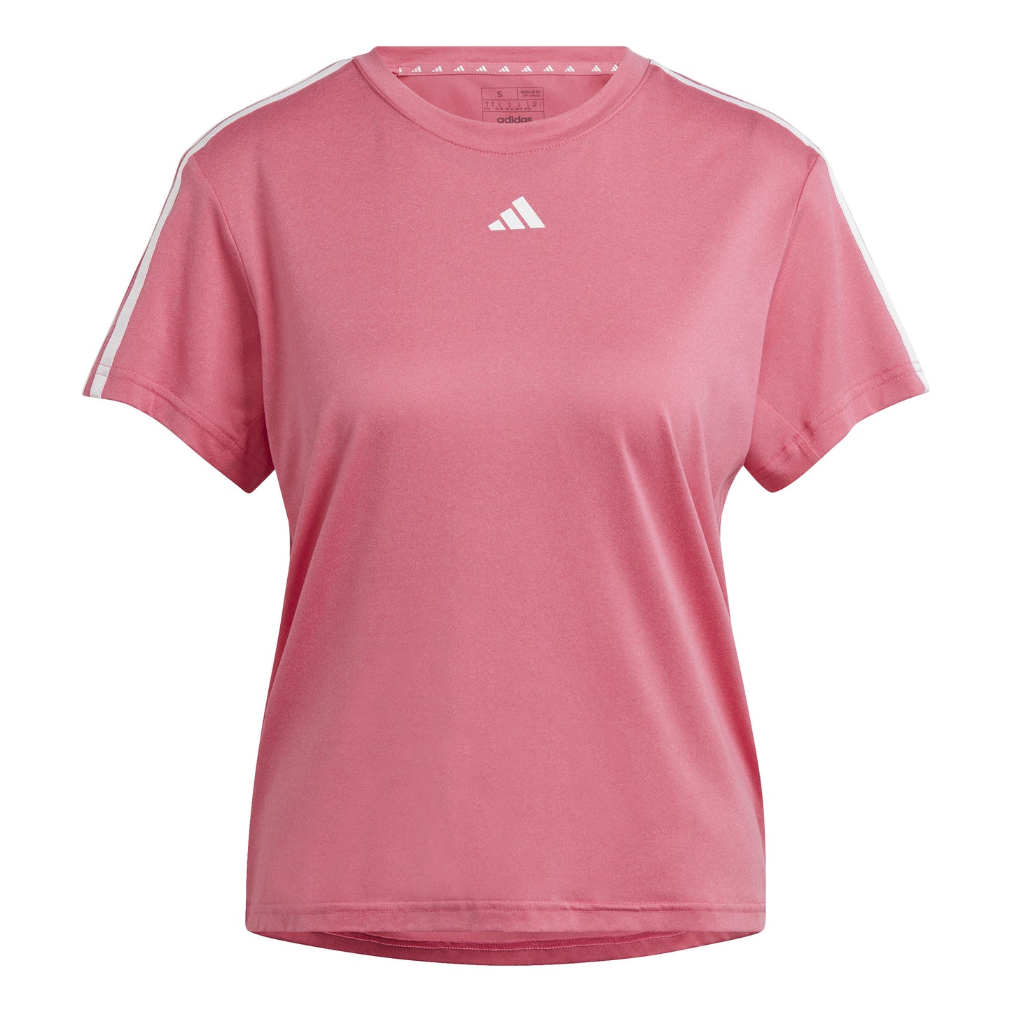 adidas Essentials 3 Stripes Camiseta de manga corta Mujeres - rosa, blanco