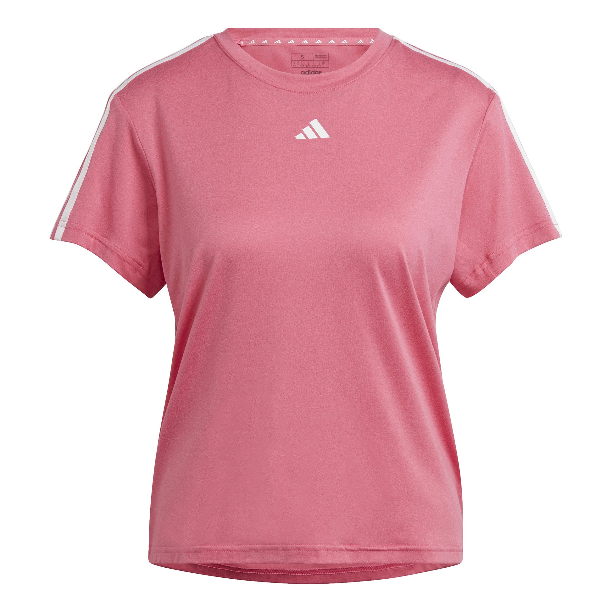 adidas Essentials 3 Stripes Camiseta de manga corta Mujeres - rosa, blanco