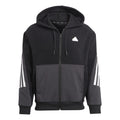 Future Icon 3 Stripes Sudadera con cremallera Hombres - negro, blanco