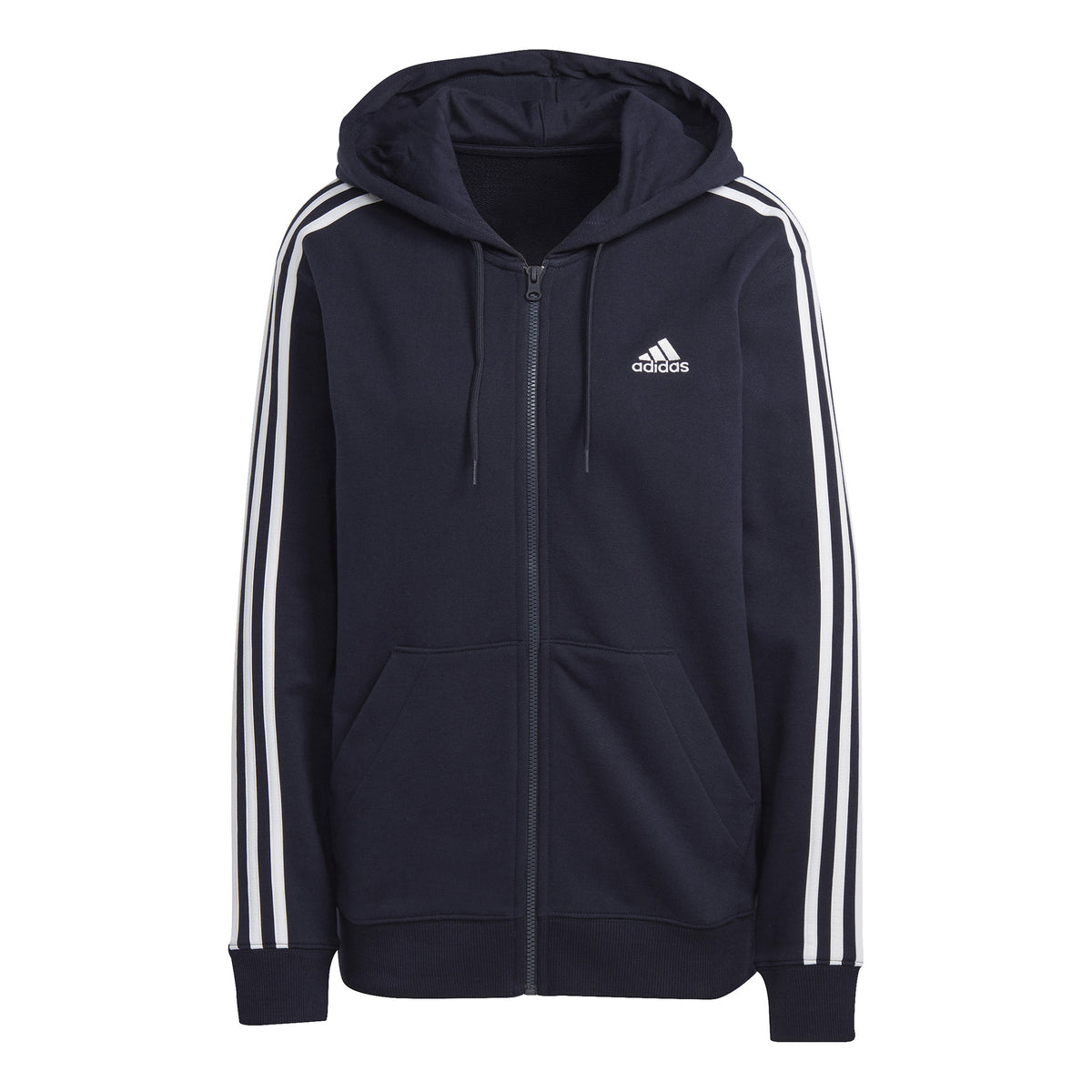 adidas 3Stripes Sudadera con cremallera Mujeres - azul oscuro, blanco