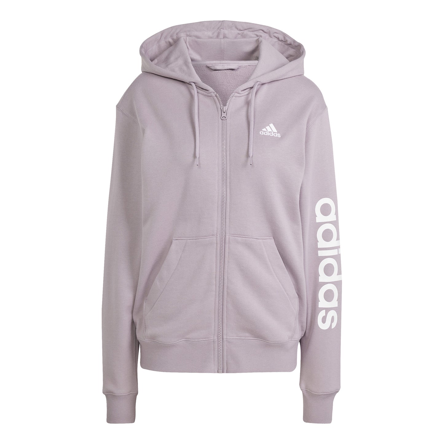 adidas Linear French terry Full Zip Sudadera con cremallera Mujeres - morado, blanco