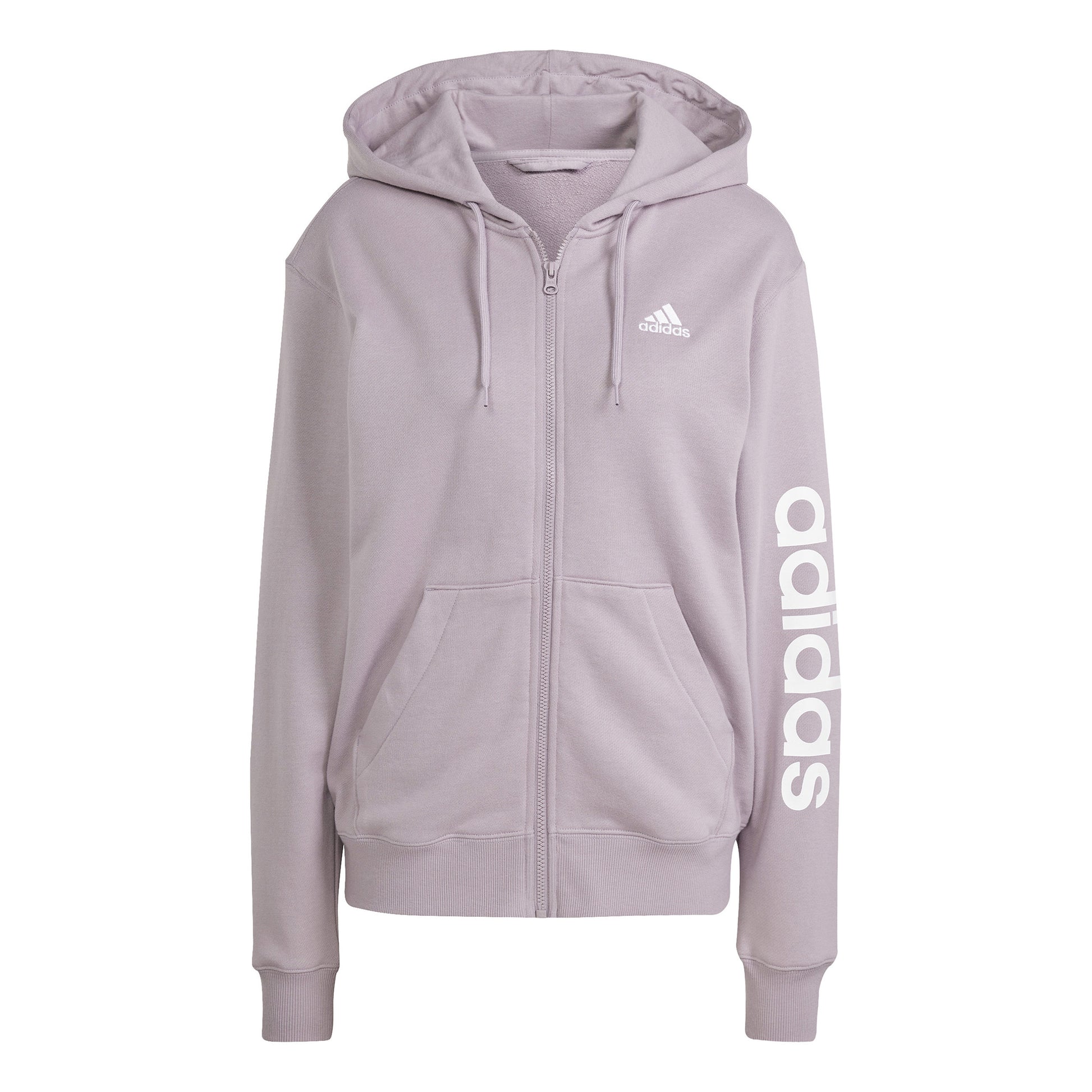 adidas Linear French terry Full Zip Sudadera con cremallera Mujeres - morado, blanco