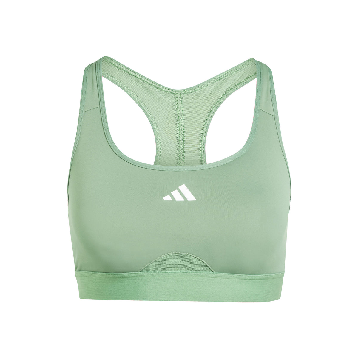 adidas Power Racer Medium 3Stripes Sujetador deportivo Mujeres - verde