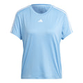 Essentials 3 Stripes Camiseta de manga corta Mujeres - azul claro, blanco