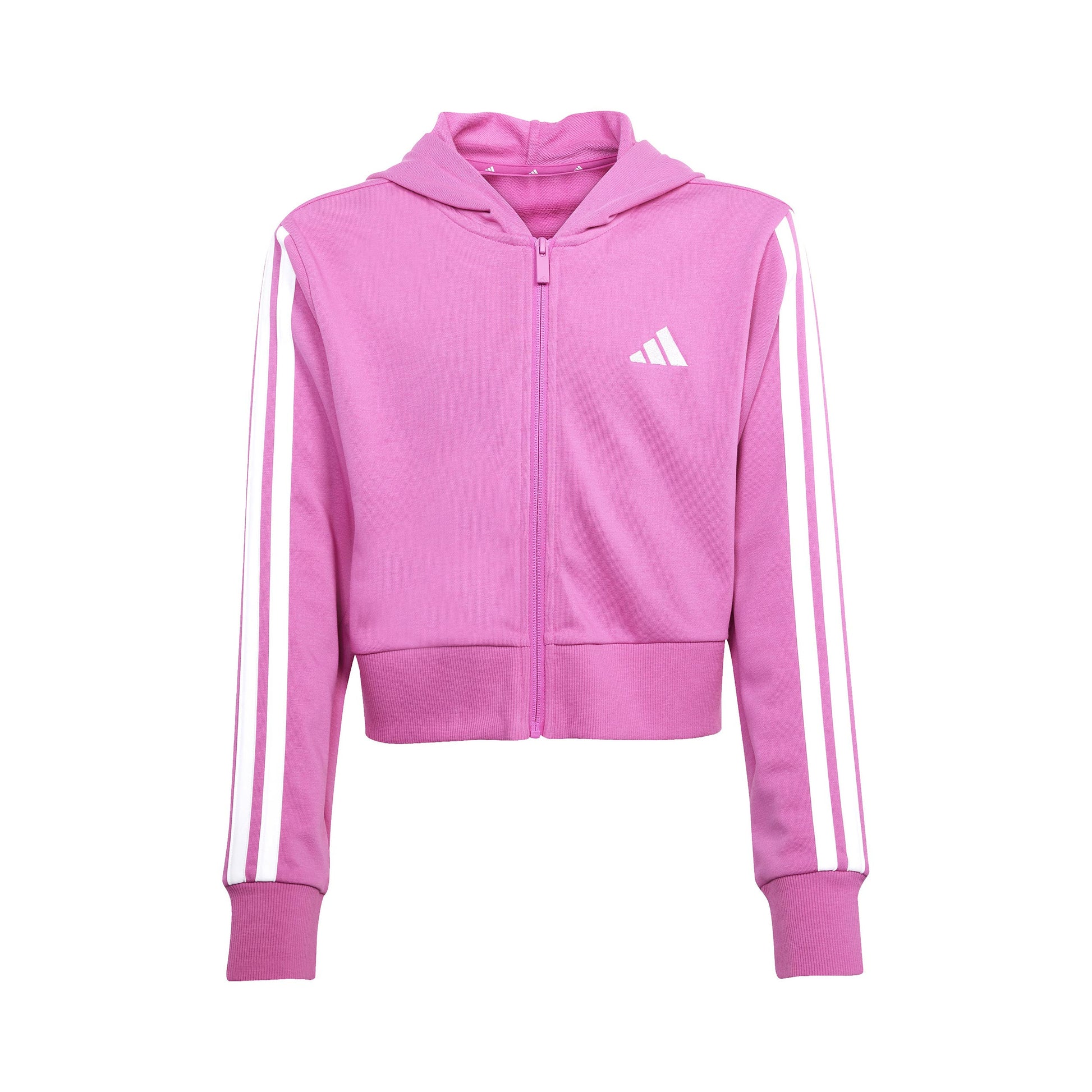 adidas 3Stripes Sudadera Con Cremallera Niños-Rosa,Blanco