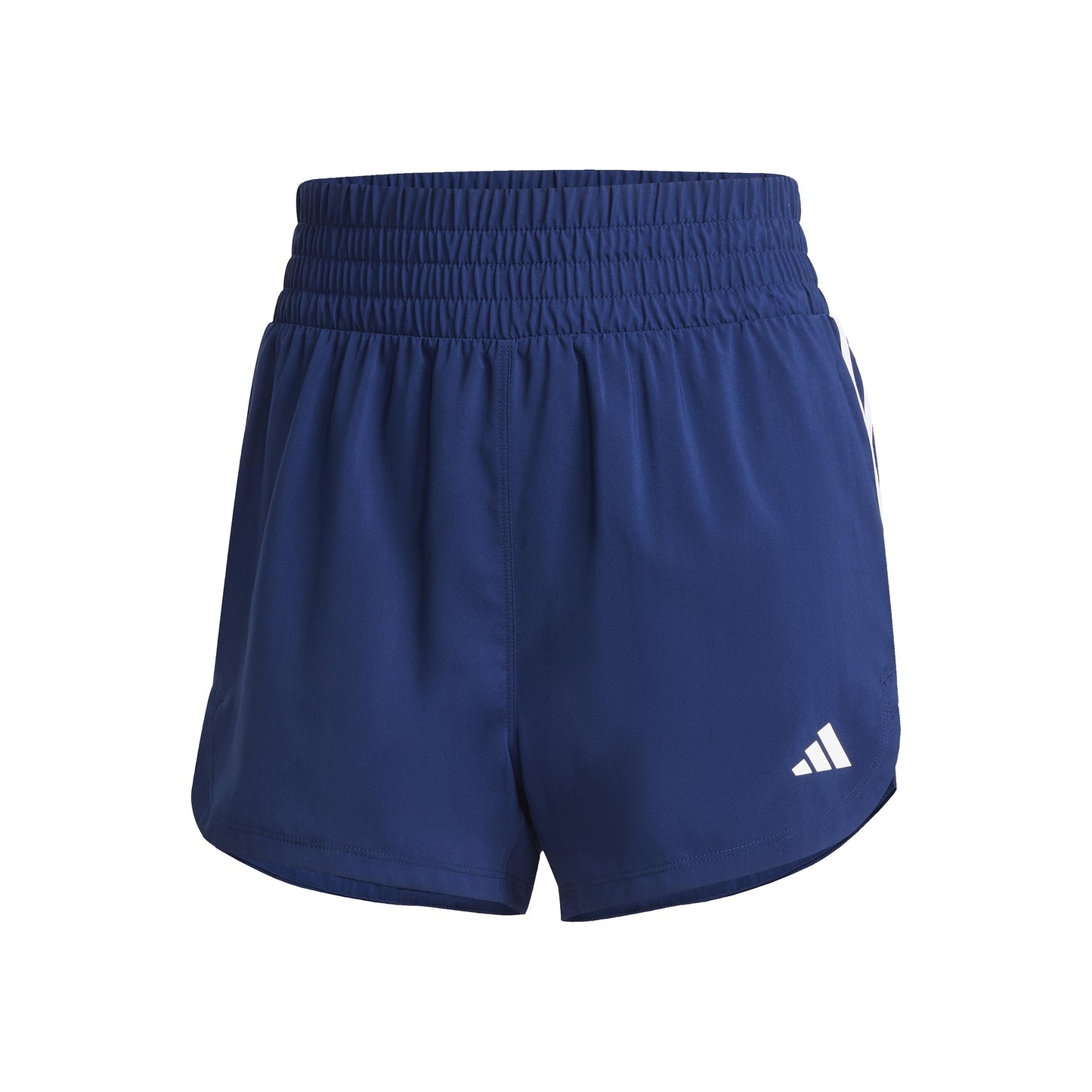adidas Pacer Woven High 5in Shorts Mujeres-Azul Oscuro,Blanco
