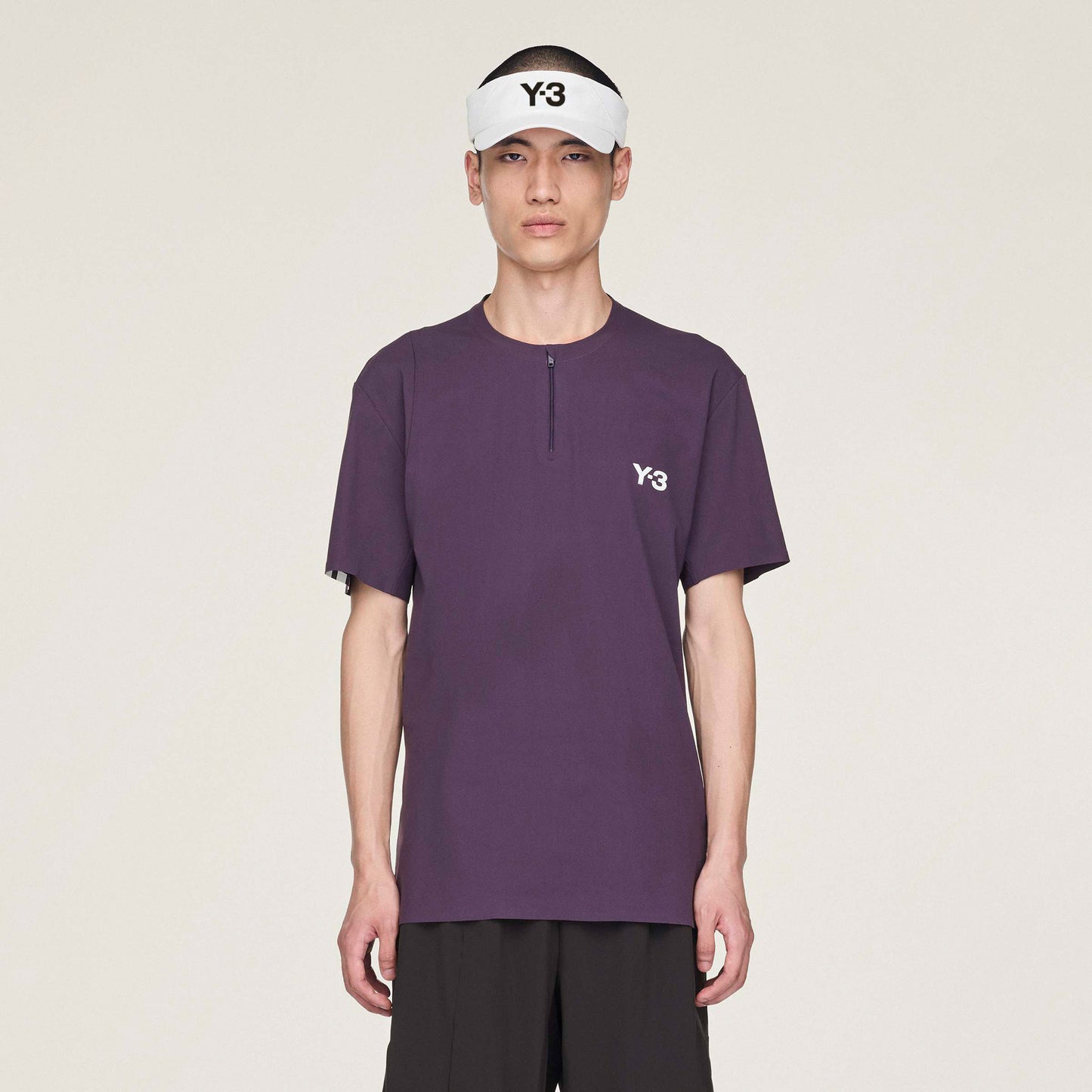 adidas Y-3 Zip Polo Hombres-Lila