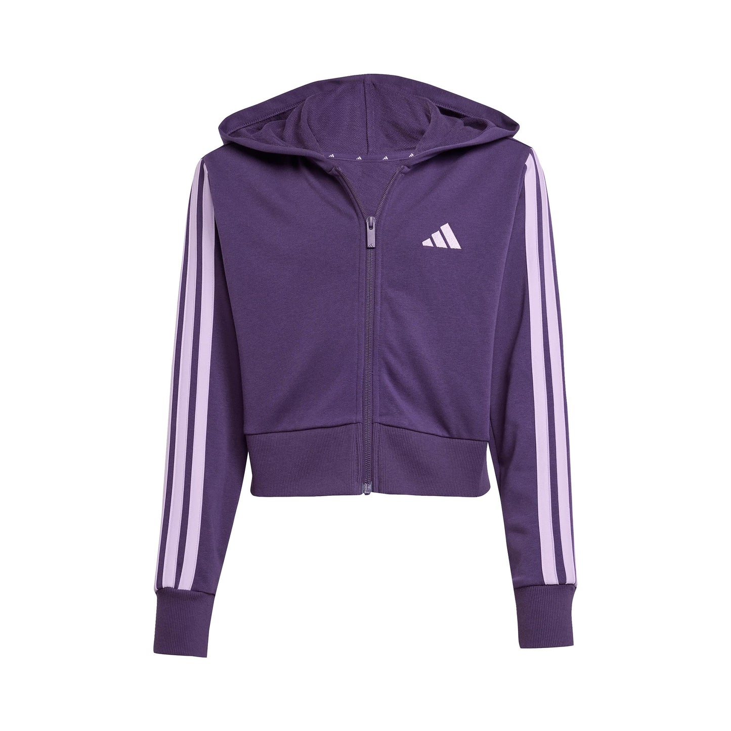 adidas 3Stripes Full-Zip Crop Chaqueta de entrenamiento Chicas - lila, morado