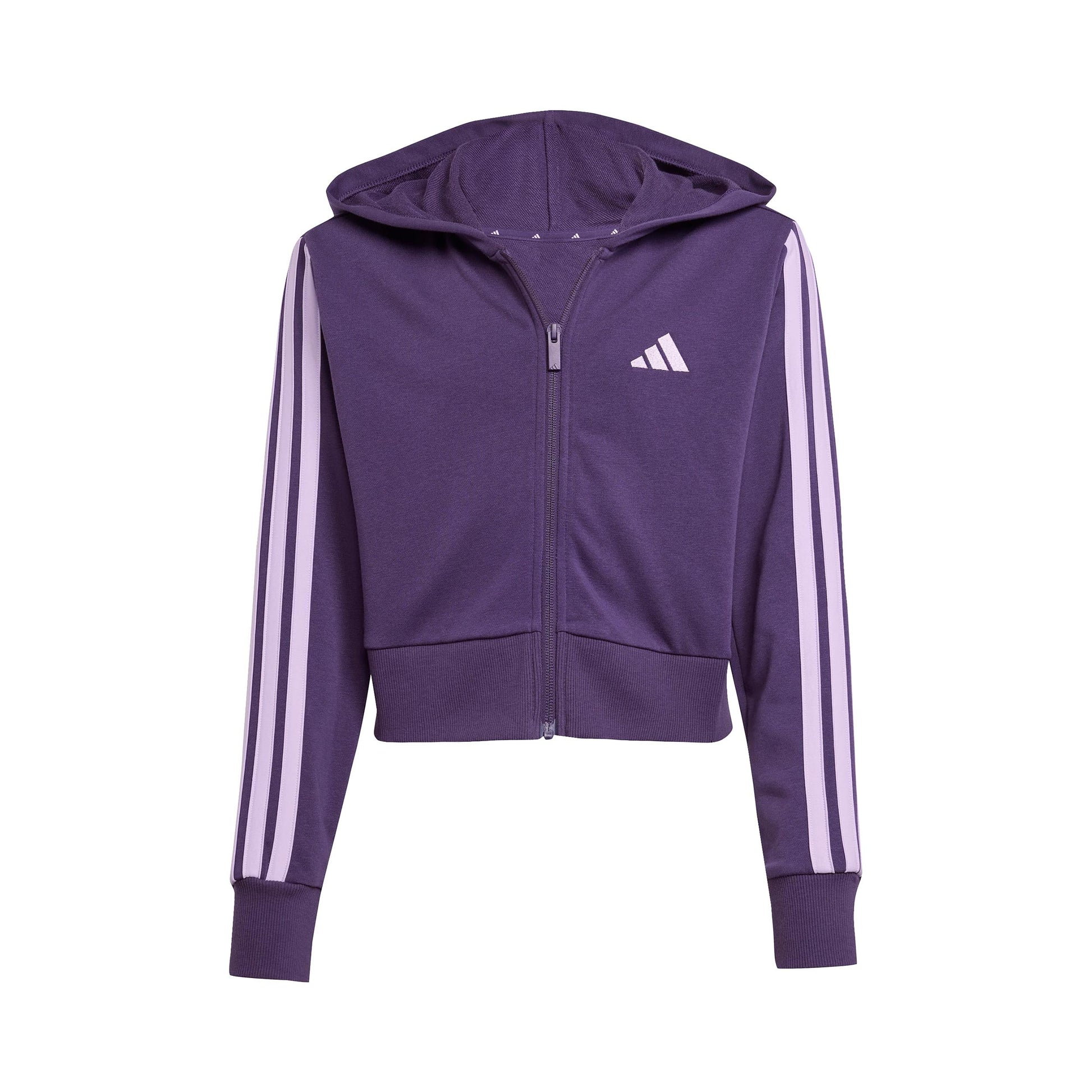 adidas 3Stripes Full-Zip Crop Chaqueta de entrenamiento Chicas - lila, morado