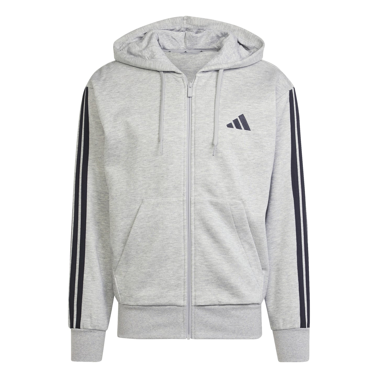 adidas Essentials 3 Stripes Sudadera con cremallera Hombres - gris, negro
