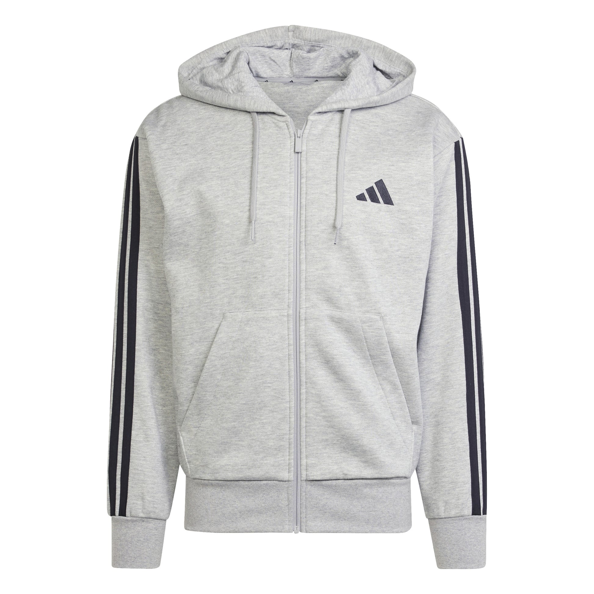adidas Essentials 3 Stripes Sudadera con cremallera Hombres - gris, negro