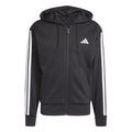 Essentials 3 Stripes Sudadera con cremallera Hombres - negro, blanco