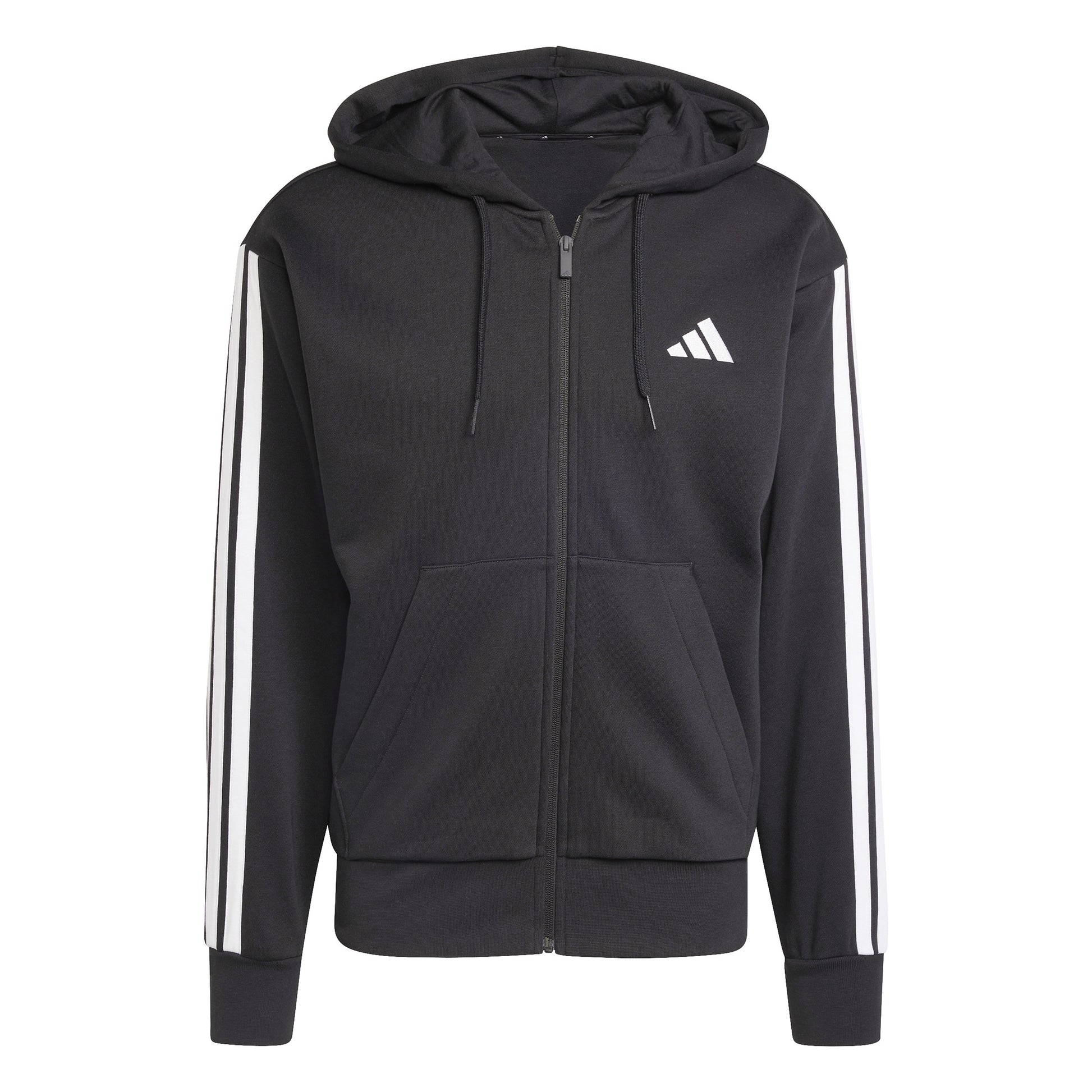 adidas Essentials 3 Stripes Sudadera con cremallera Hombres - negro, blanco