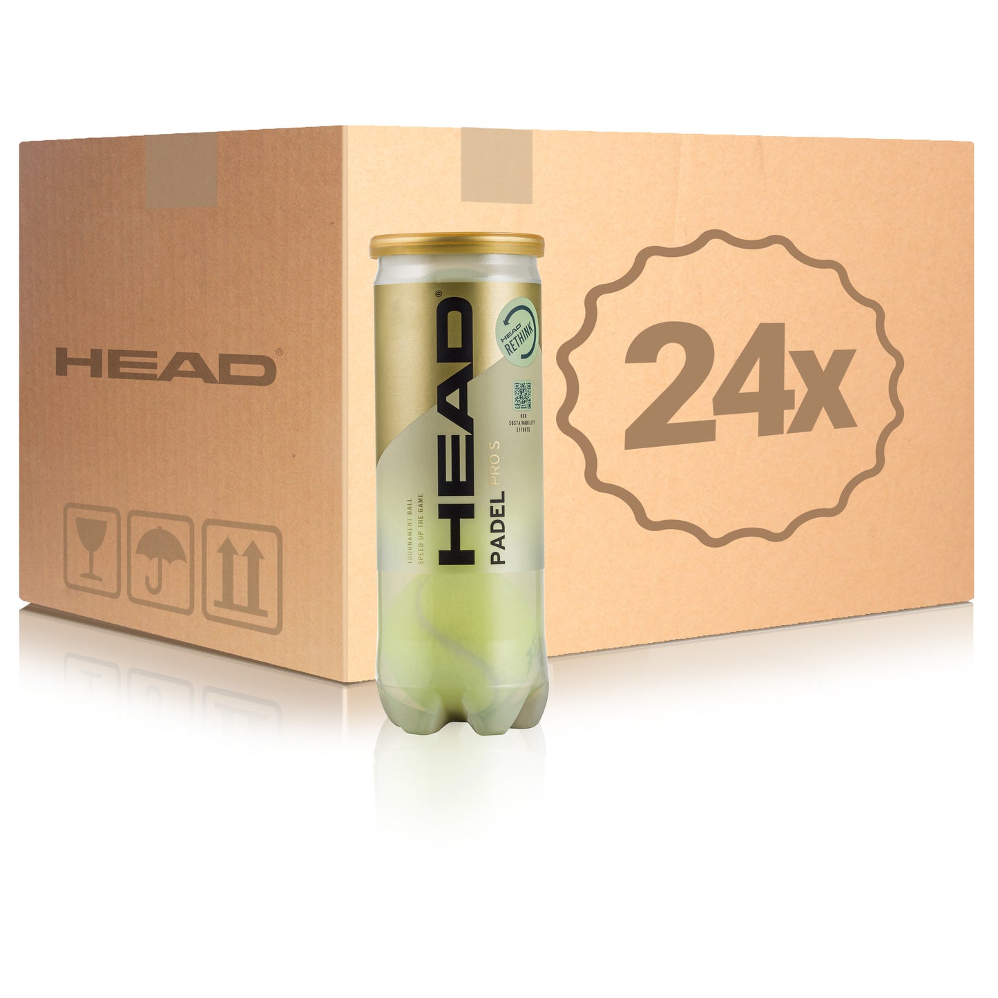 HEAD 24 botes de 3 pelotas Padel Pro S En caja