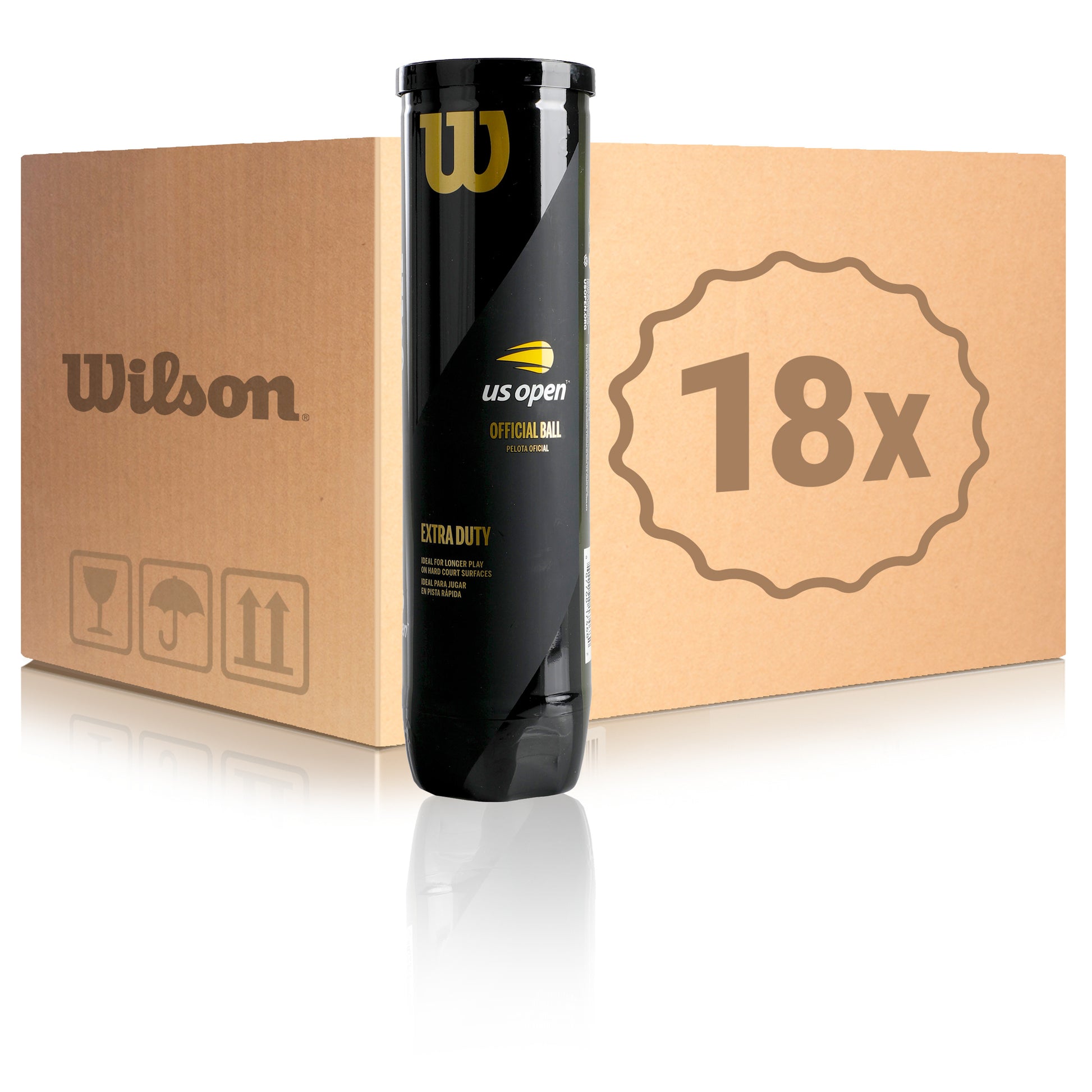 Wilson 18 botes de 4 pelotas US Open En caja