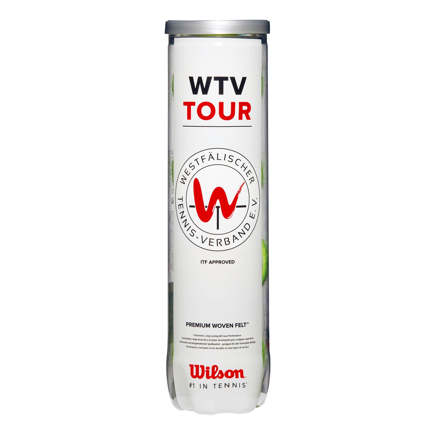 Wilson WTV Tour Bote de 4 pelotas