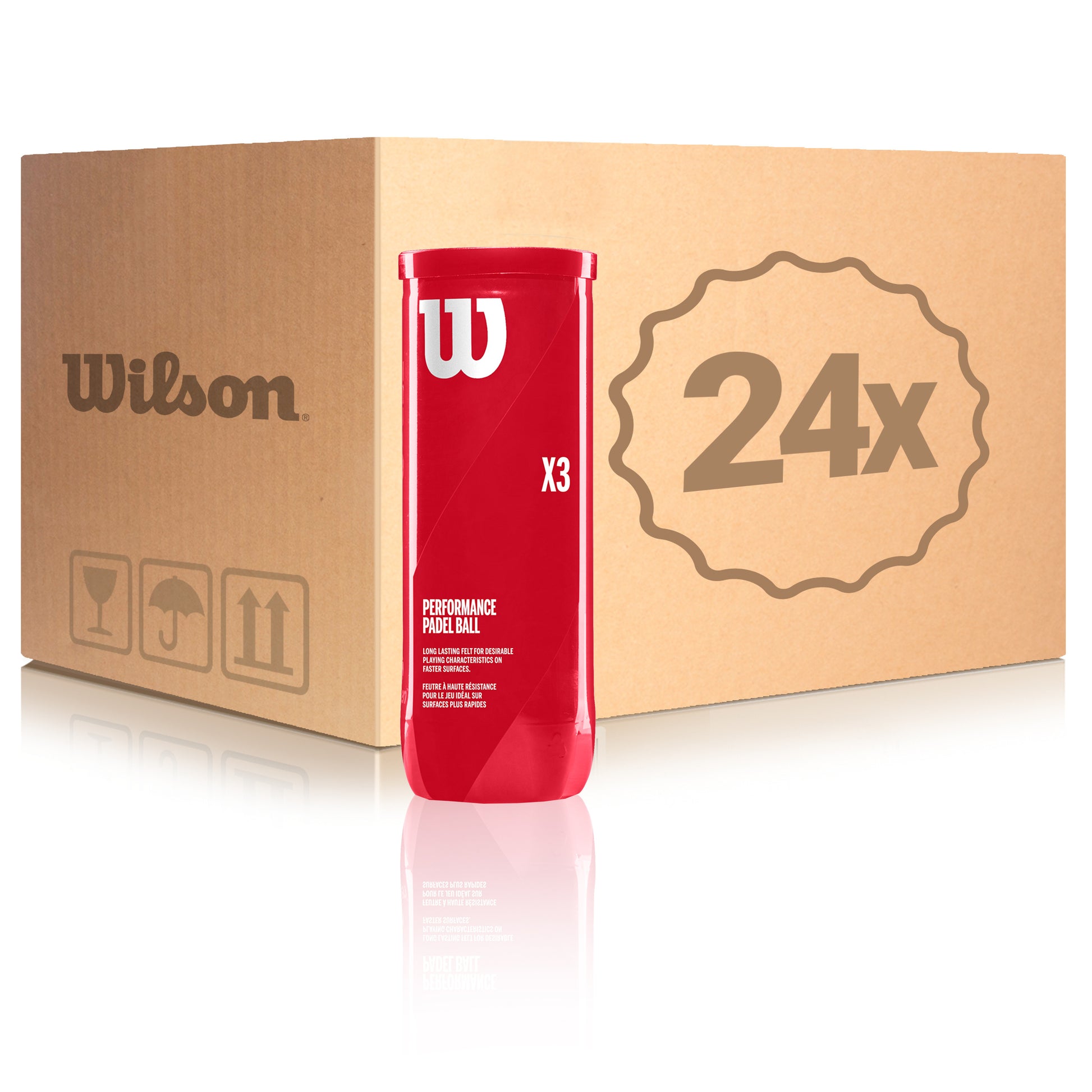 Wilson 24 botes de 3 pelotas Padel X3 Ball En caja