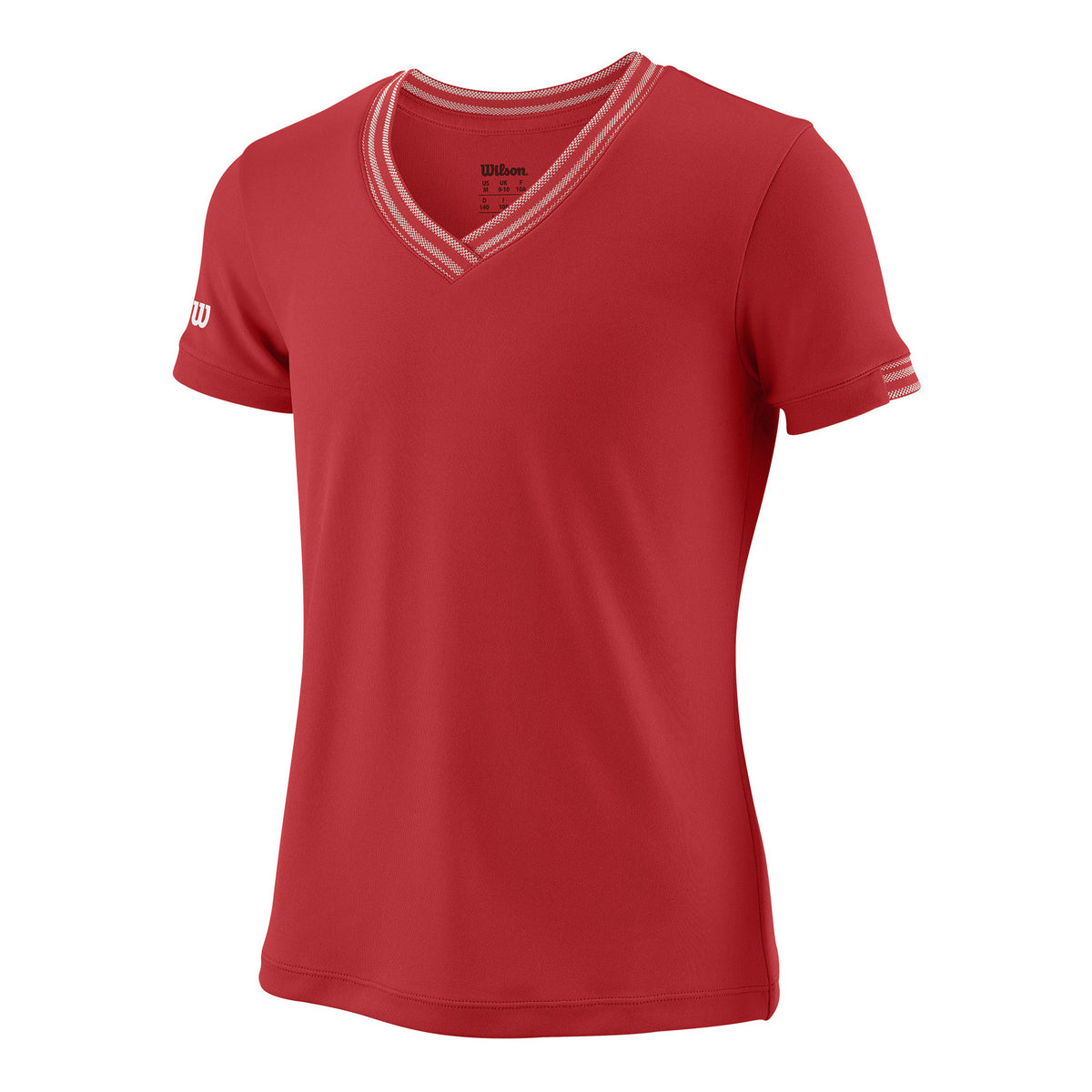 Wilson V-Neck Camiseta de manga corta Chicas - rojo, blanco