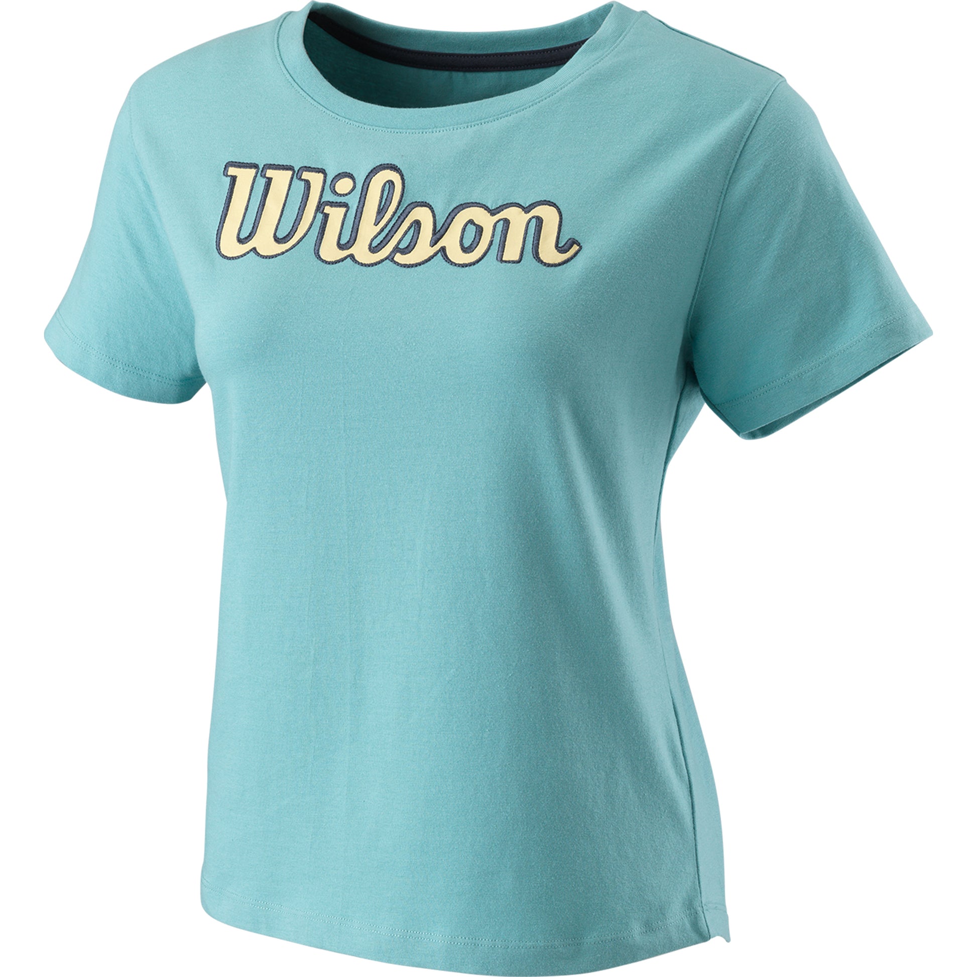 Wilson Sript Eco Camiseta De Manga Corta Mujeres-Azul,Amarillo