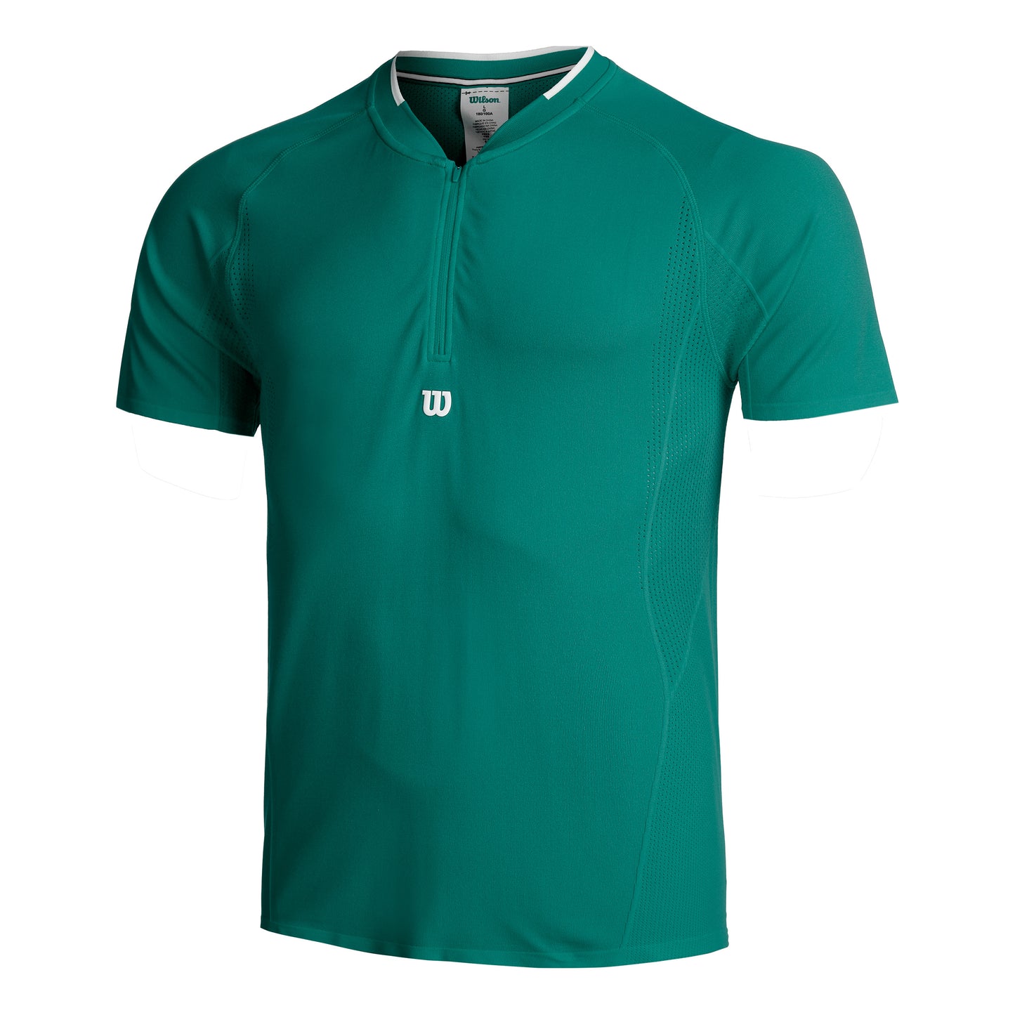 Wilson Players Seamless Zip Henley 2.0 Camiseta De Manga Corta Hombres-Verde