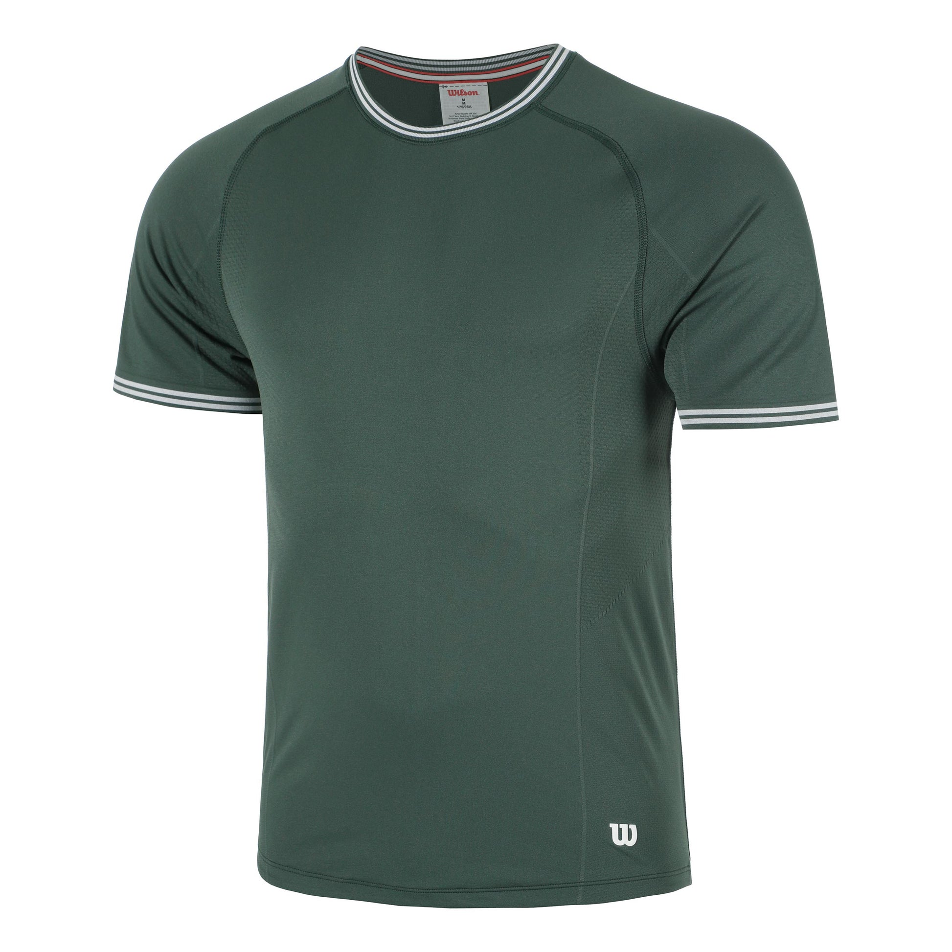 Wilson Court Performance Crew Camiseta De Manga Corta Hombres-Verde Oscuro
