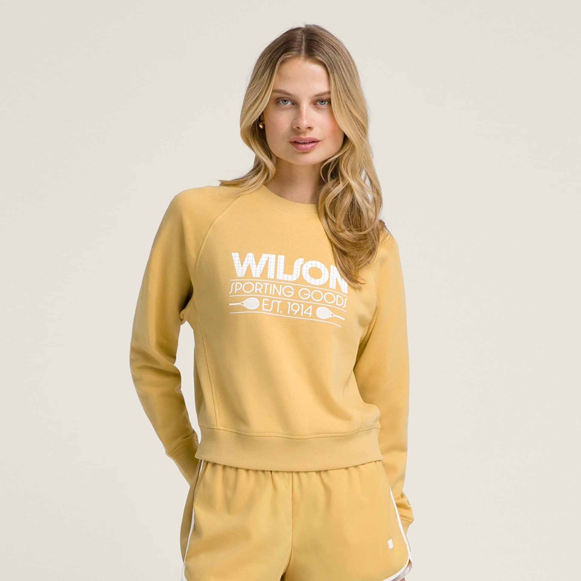 Wilson Sideline Crew Sudadera Mujeres-Amarillo Oro