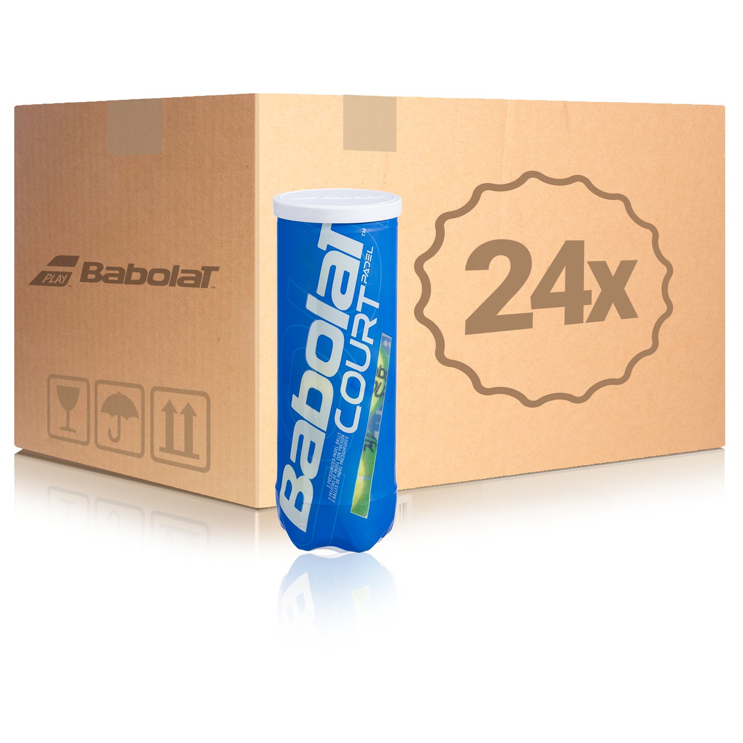 Babolat 24 botes de 3 pelotas Court Padel X3 En caja