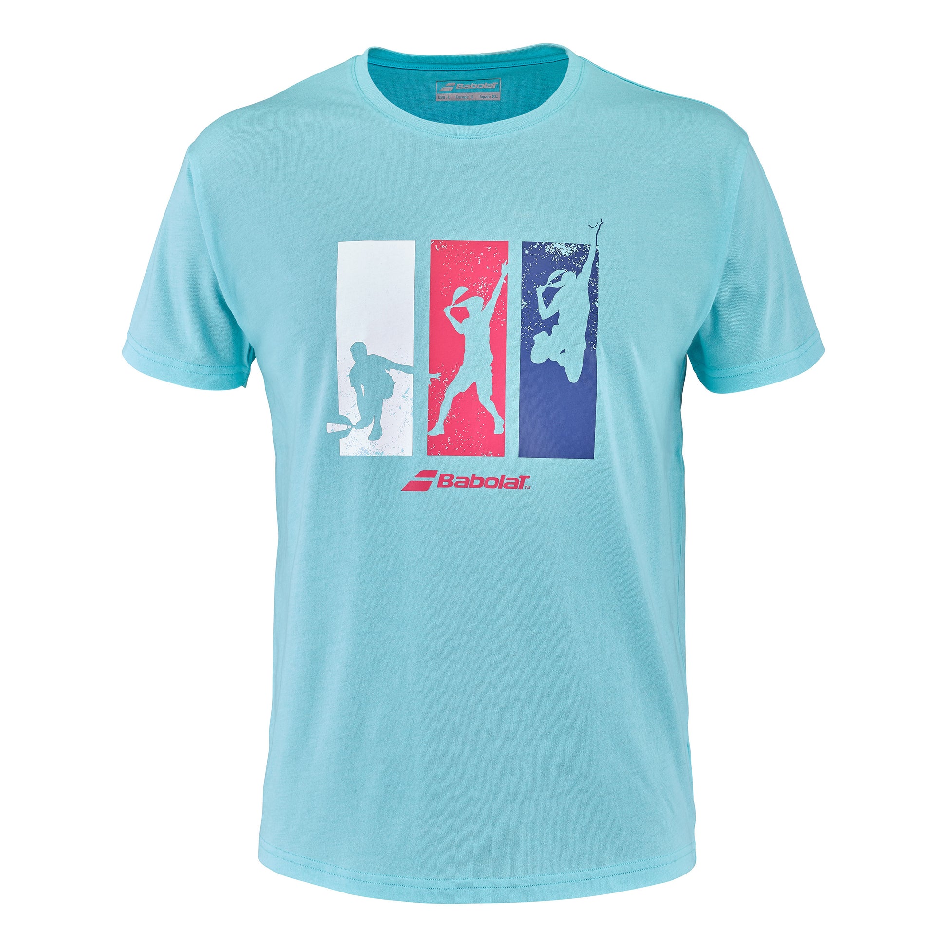 Babolat Cotton Camiseta de manga corta Hombres - azul claro, multicolor
