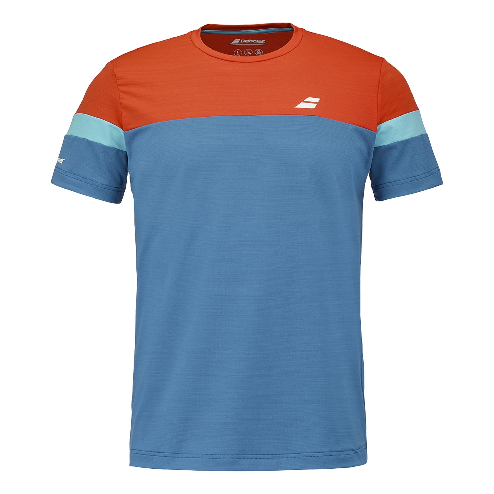 Babolat Crew Neck Camiseta de manga corta Hombres - azul oscuro, naranja