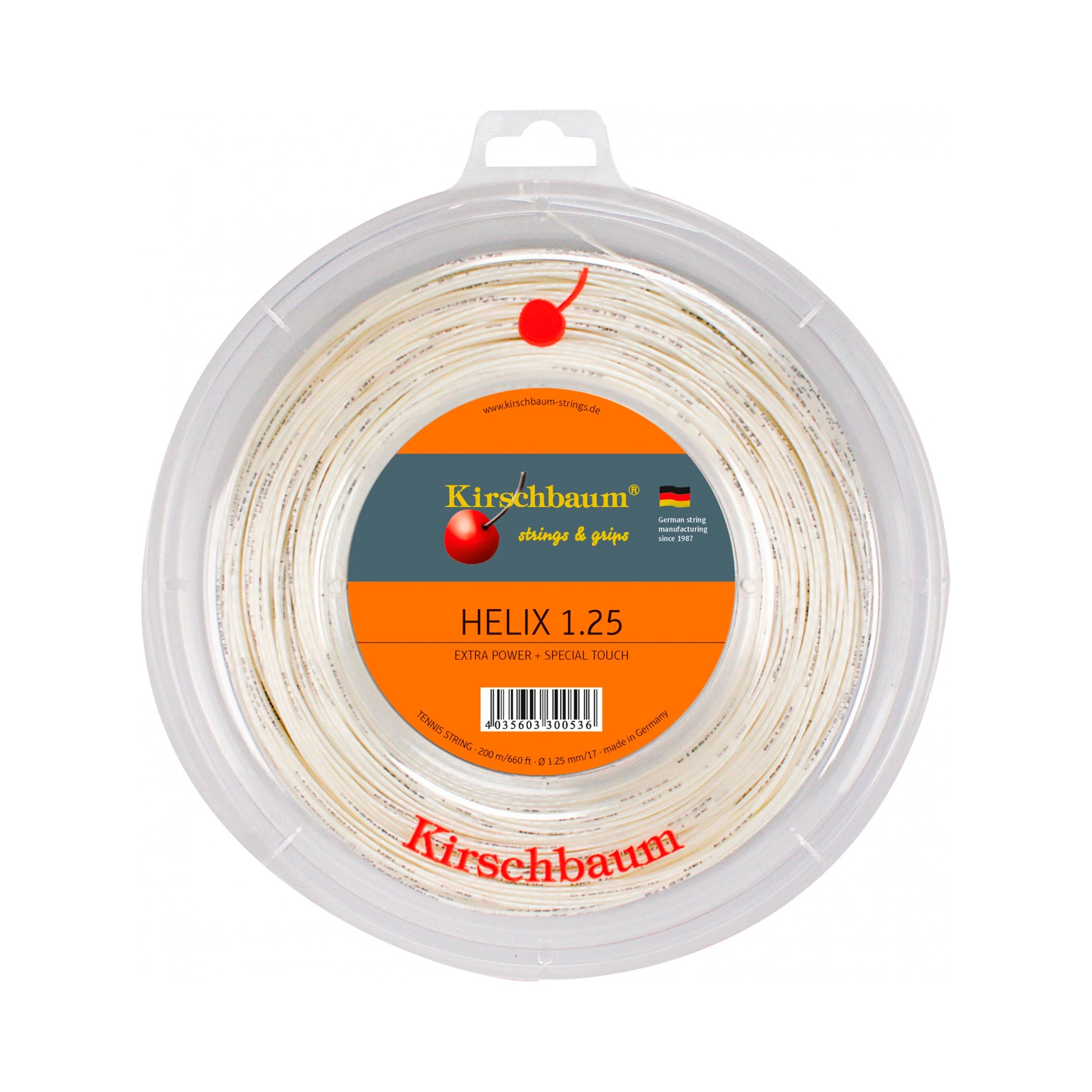 Kirschbaum Helix Bobinas De Cordaje 200m-Blanco