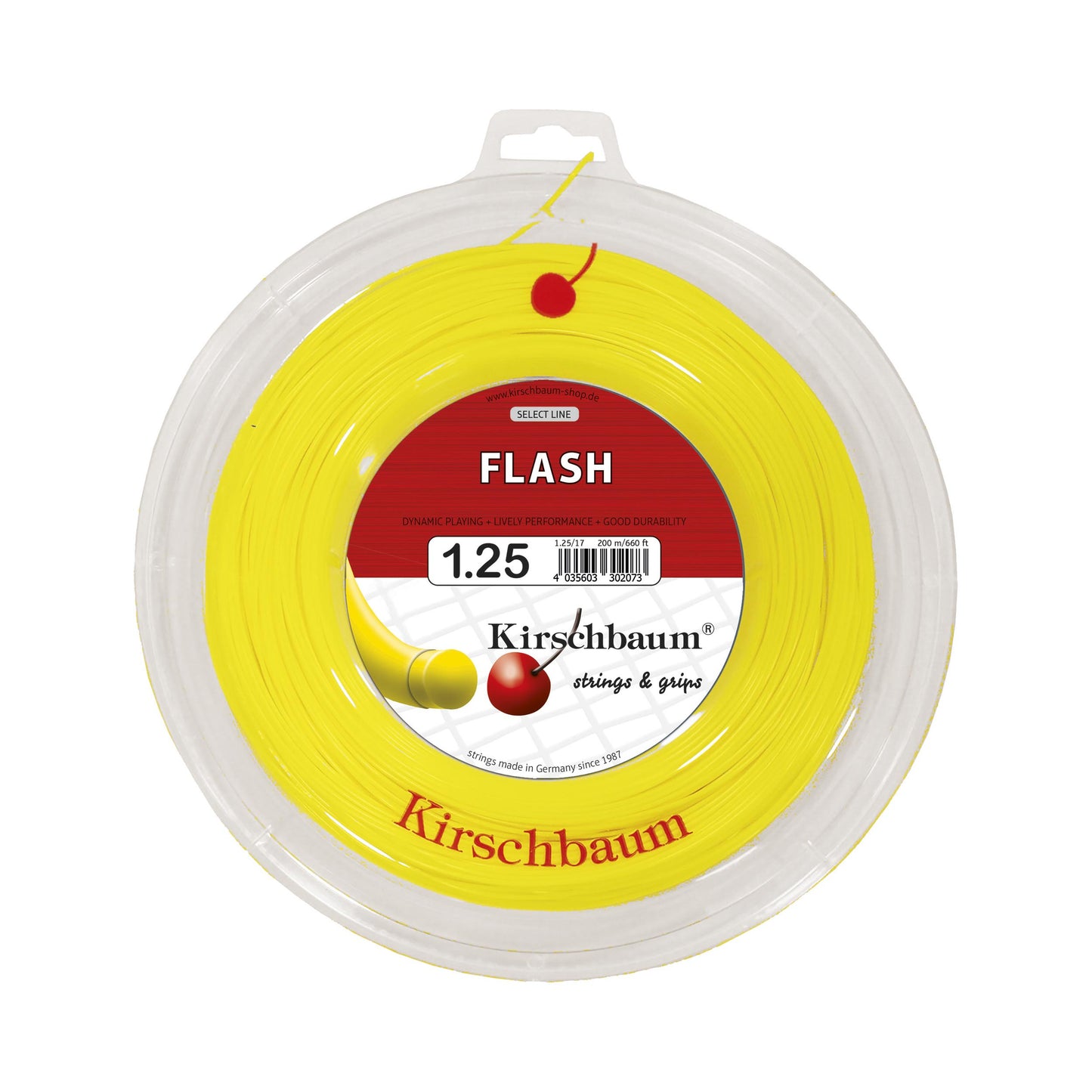 Kirschbaum Flash Bobinas De Cordaje 200m-Amarillo