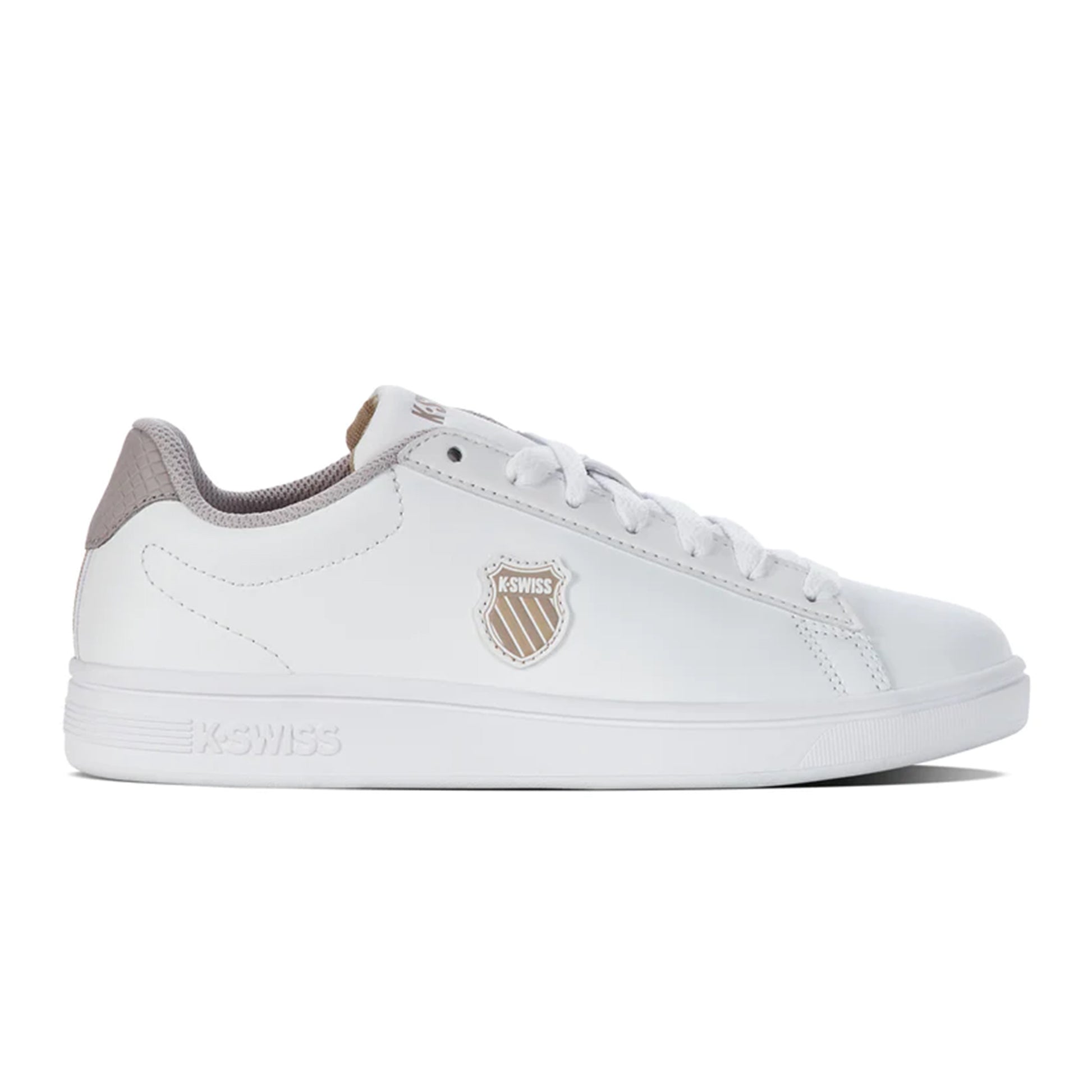 K-Swiss Court Shield Zapatilla De Ocio Mujeres-Blanco,Beige