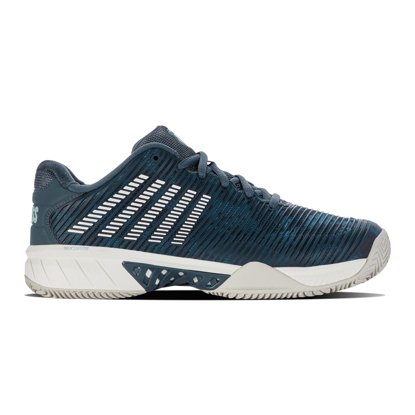 K-Swiss Hypercourt Express 2 Zapatilla Tierra Batida Hombres-Color Petróleo,Gris Claro