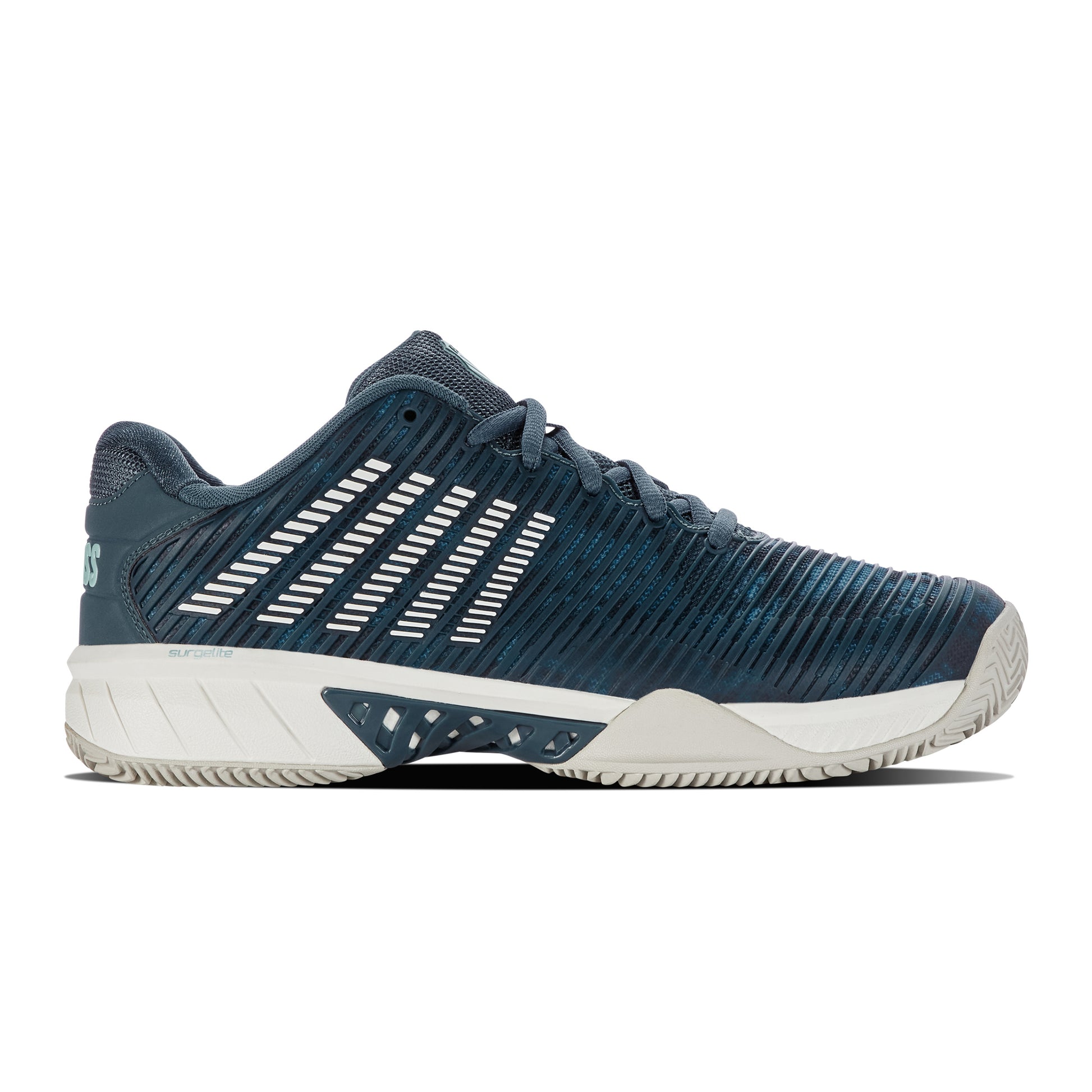 K-Swiss Hypercourt Express 2 Zapatilla Tierra Batida Hombres-Color Petróleo,Gris Claro
