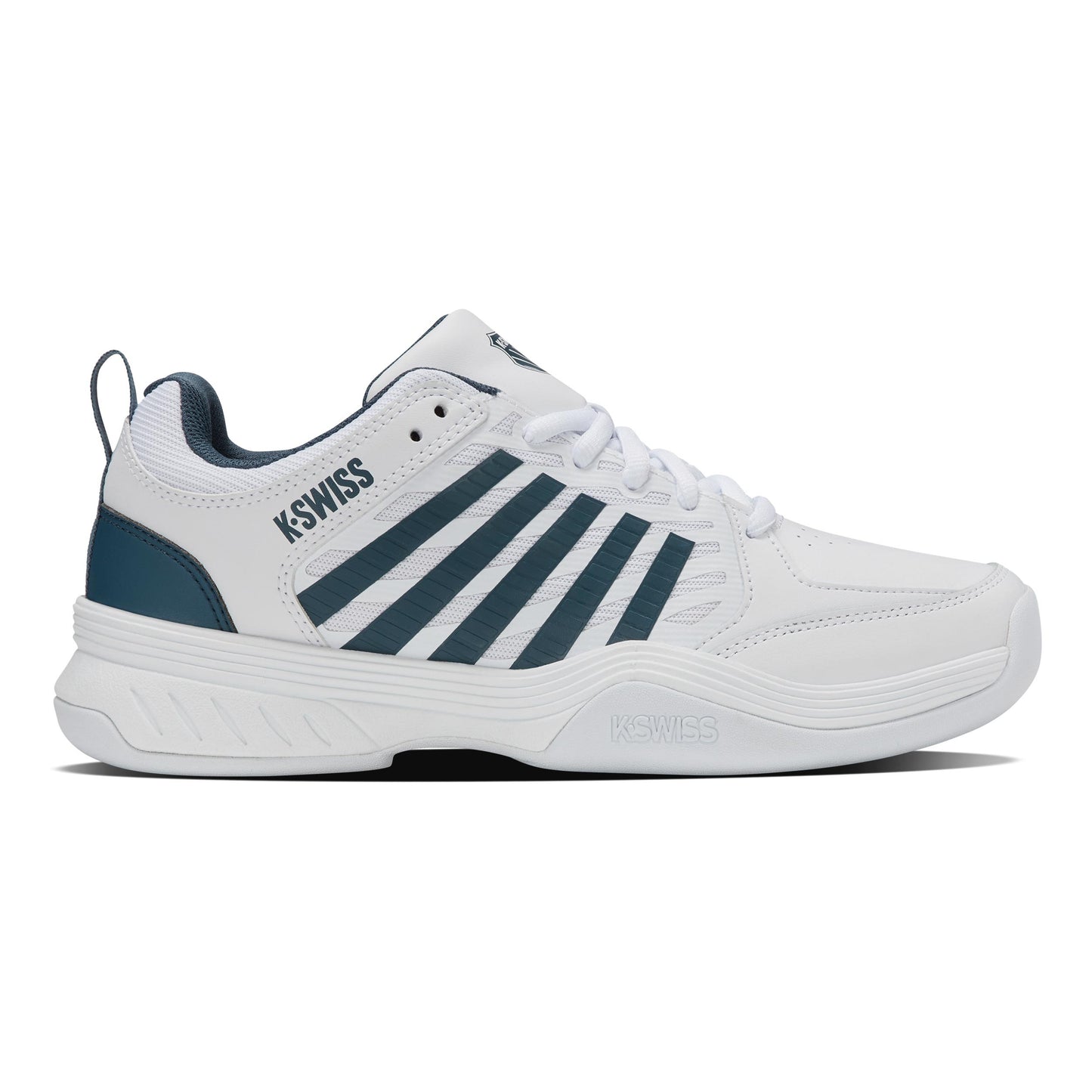 K-Swiss Court Express 2 Zapatilla Para Pista Cubierta Hombres-Blanco,Color Petróleo
