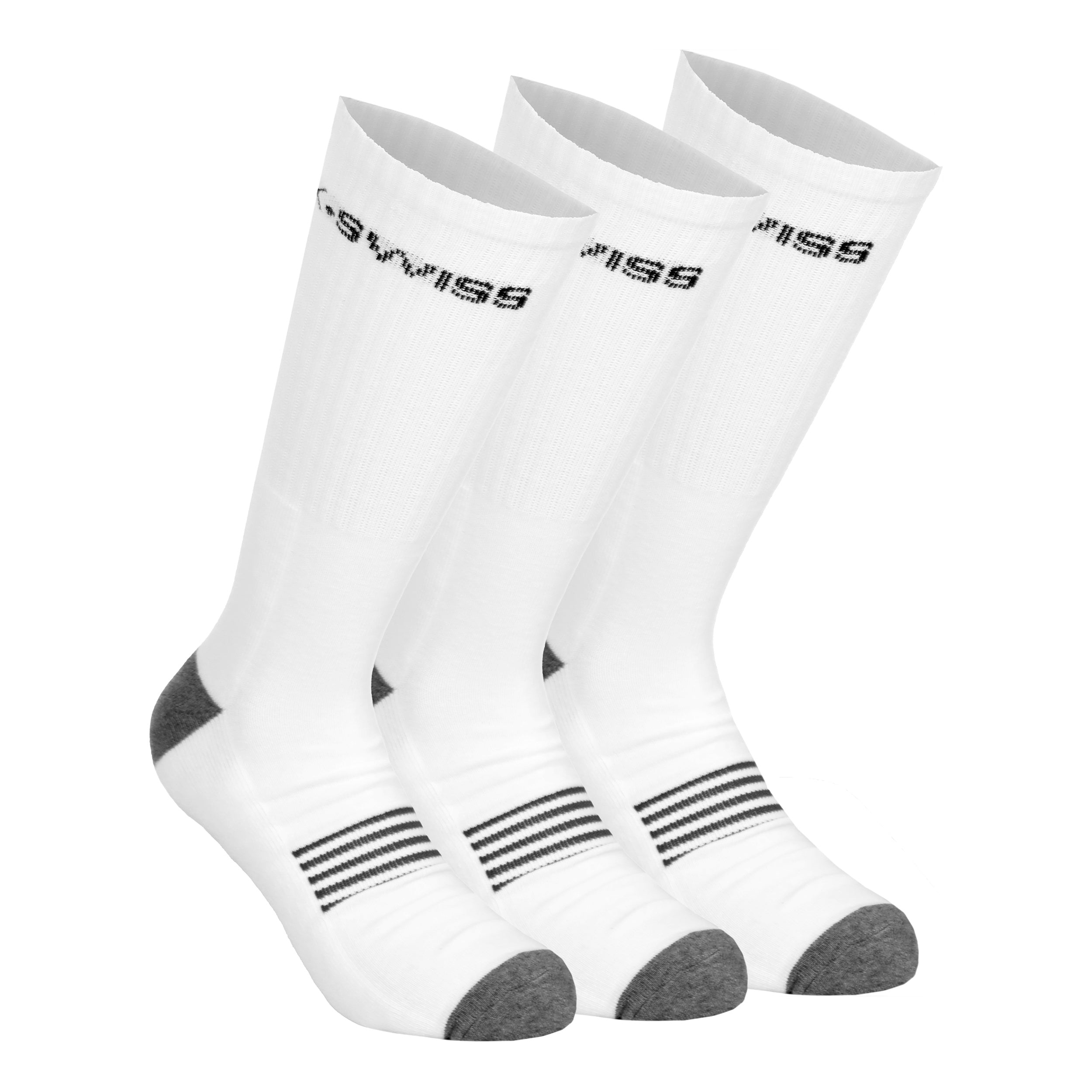 K-Swiss Calcetines de tenis - Pack de 3 Unisex-blanco, negro