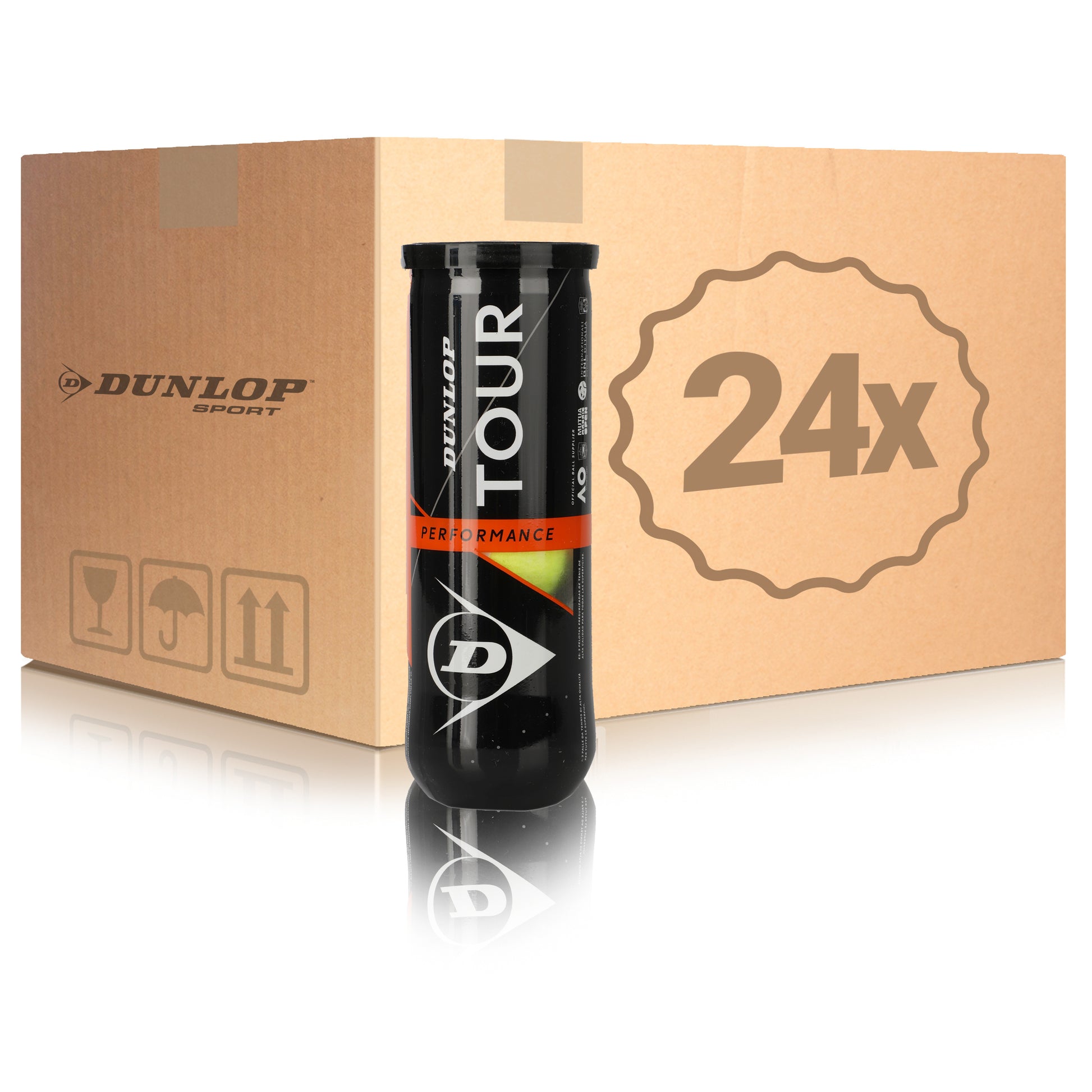 Dunlop 24 botes de 3 pelotas Tour Performance En caja