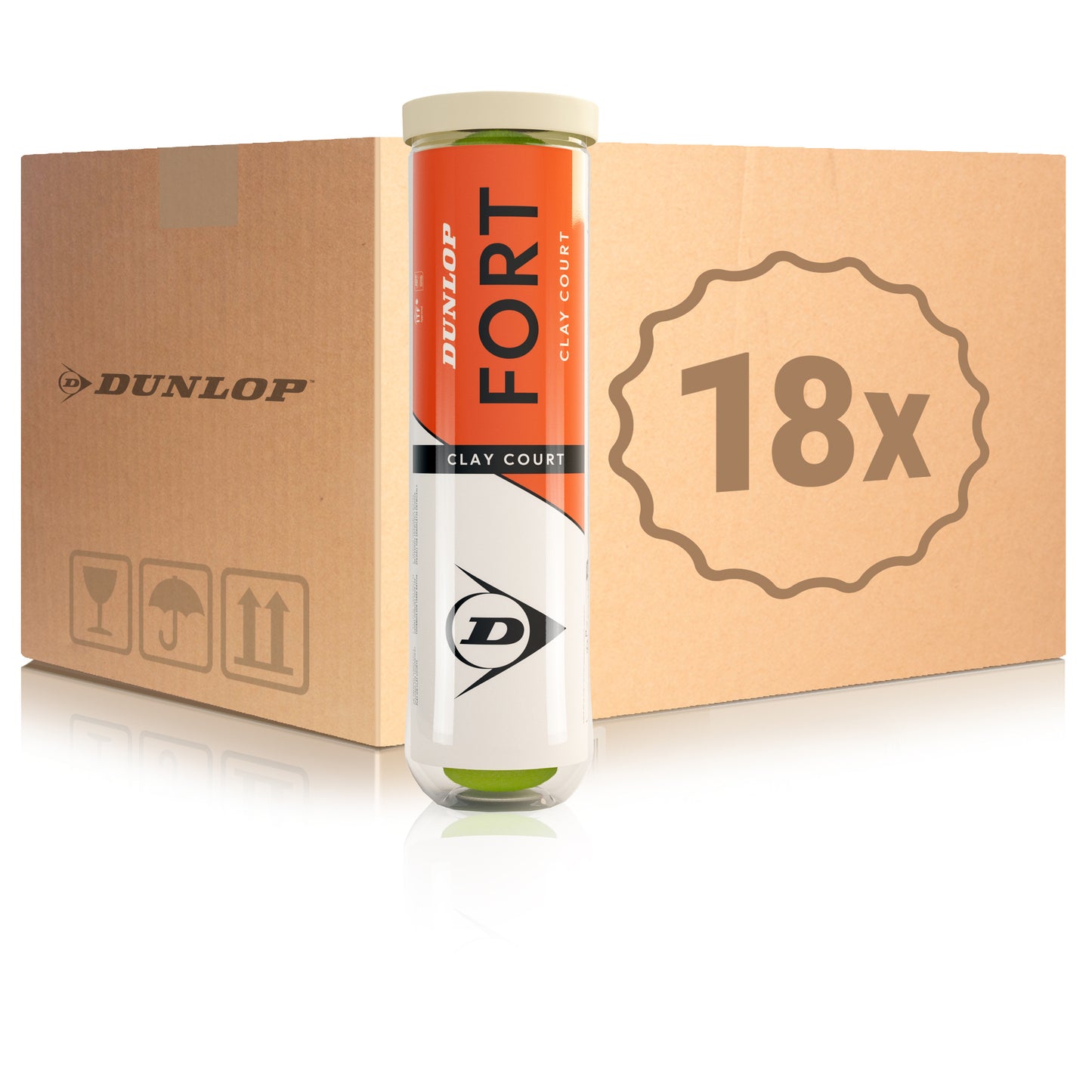 Dunlop 18 botes de 4 pelotas Fort Clay Court