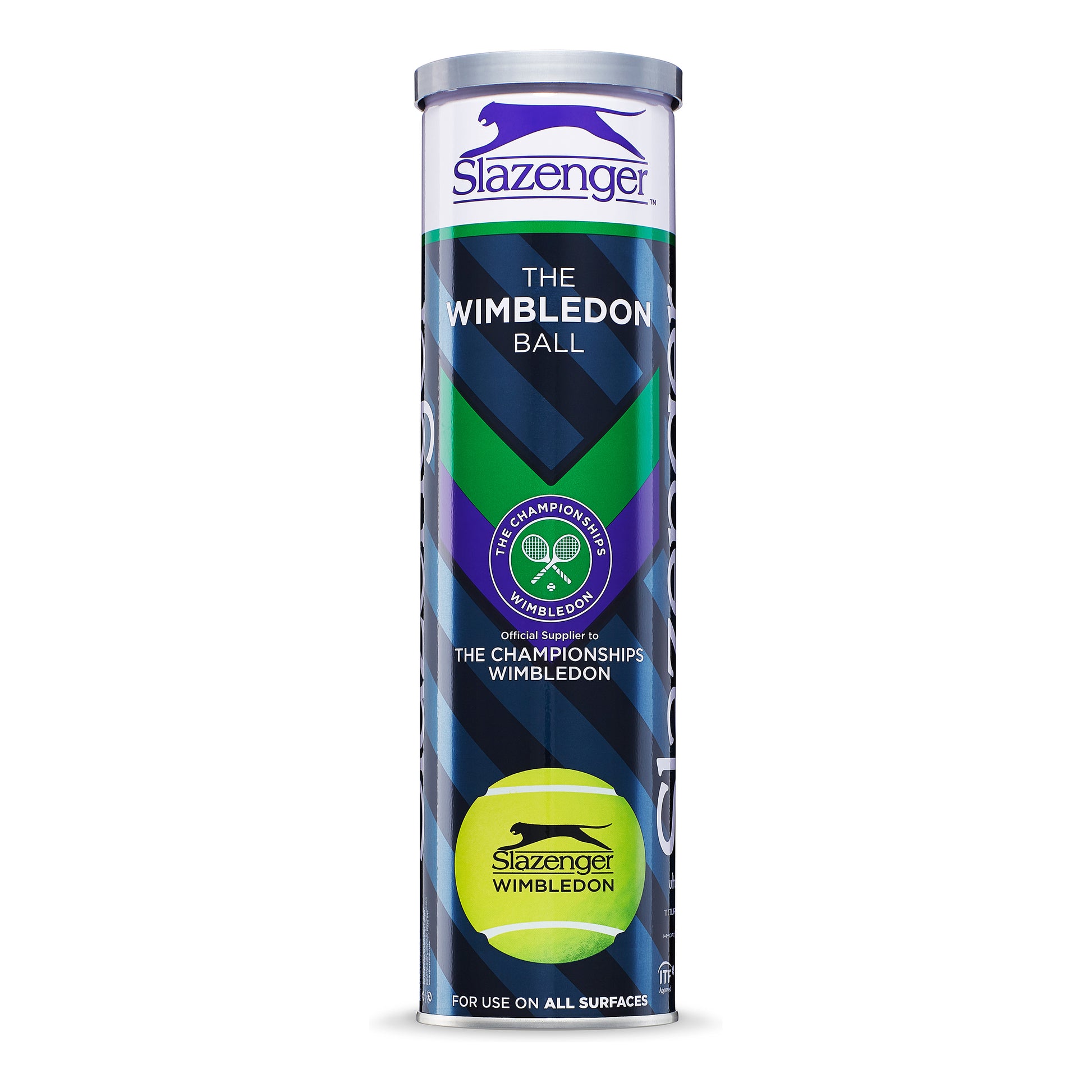 Slazenger Wimbledon Bote de 4 pelotas