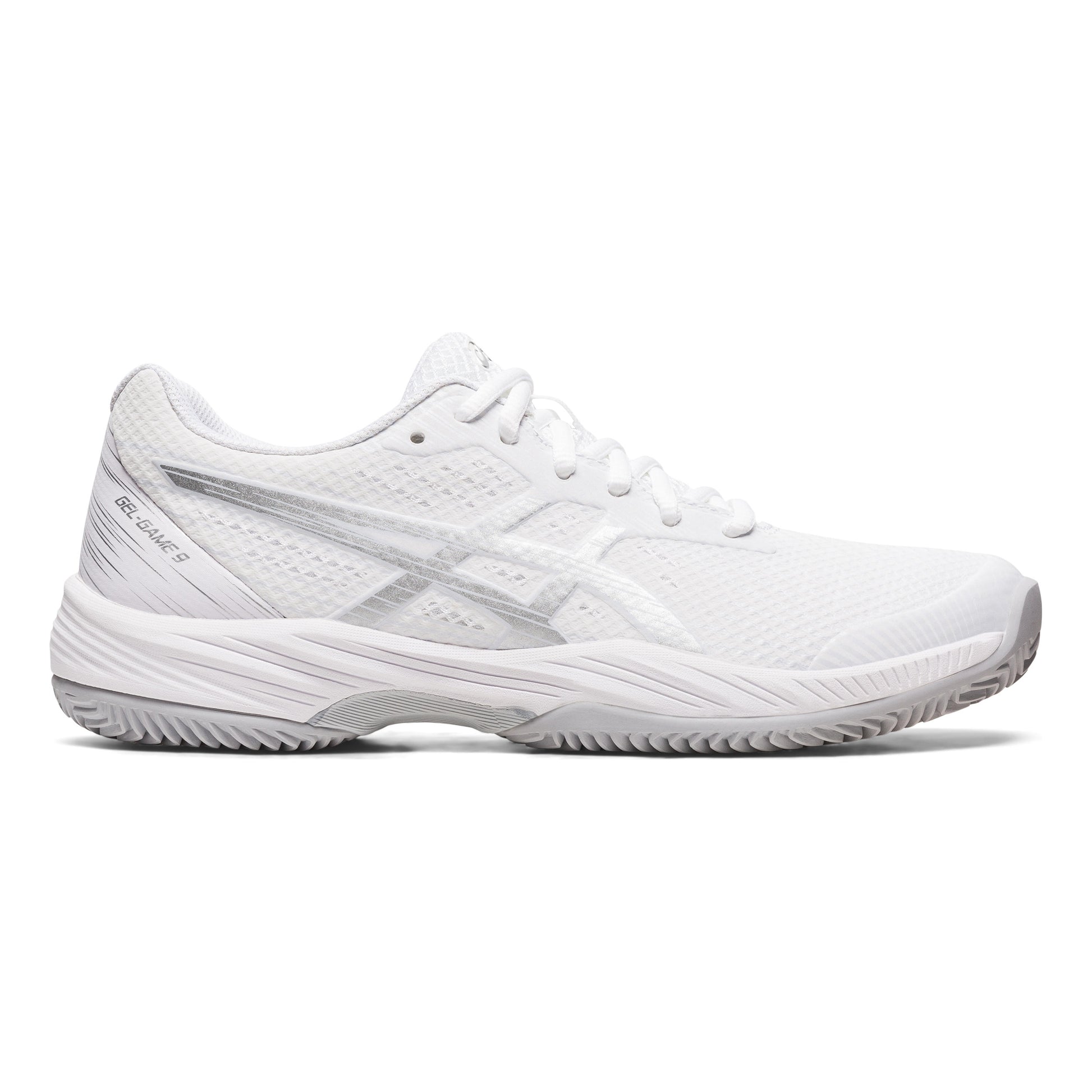 ASICS Gel-Game 9 Zapatilla tierra batida Mujeres - blanco, plateado