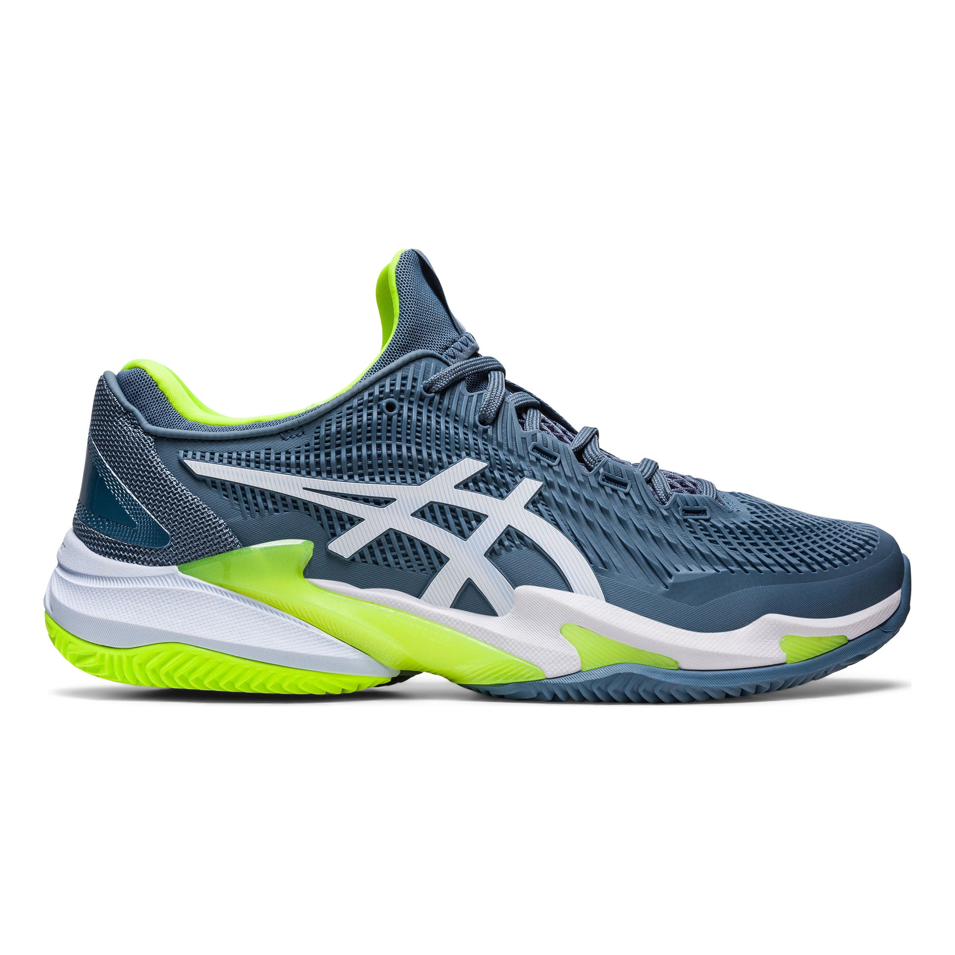 ASICS Court FF 3 Zapatilla tierra batida Hombres - azul, verde neón